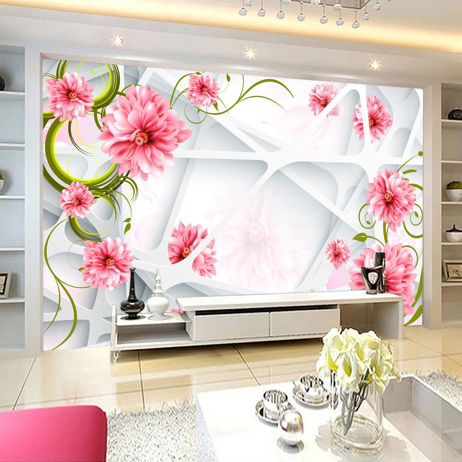 3D Pink Petal Blossoming 739 Wallpaper AJ Wallpaper 