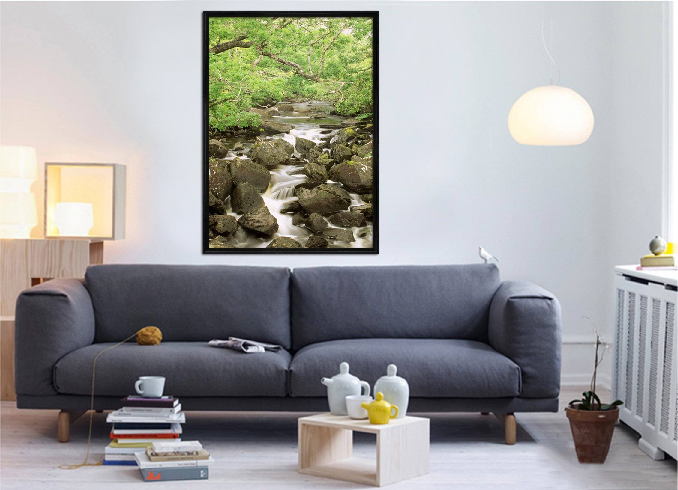 3D Stone River 064 Fake Framed Print Painting Wallpaper AJ Creativity Home 