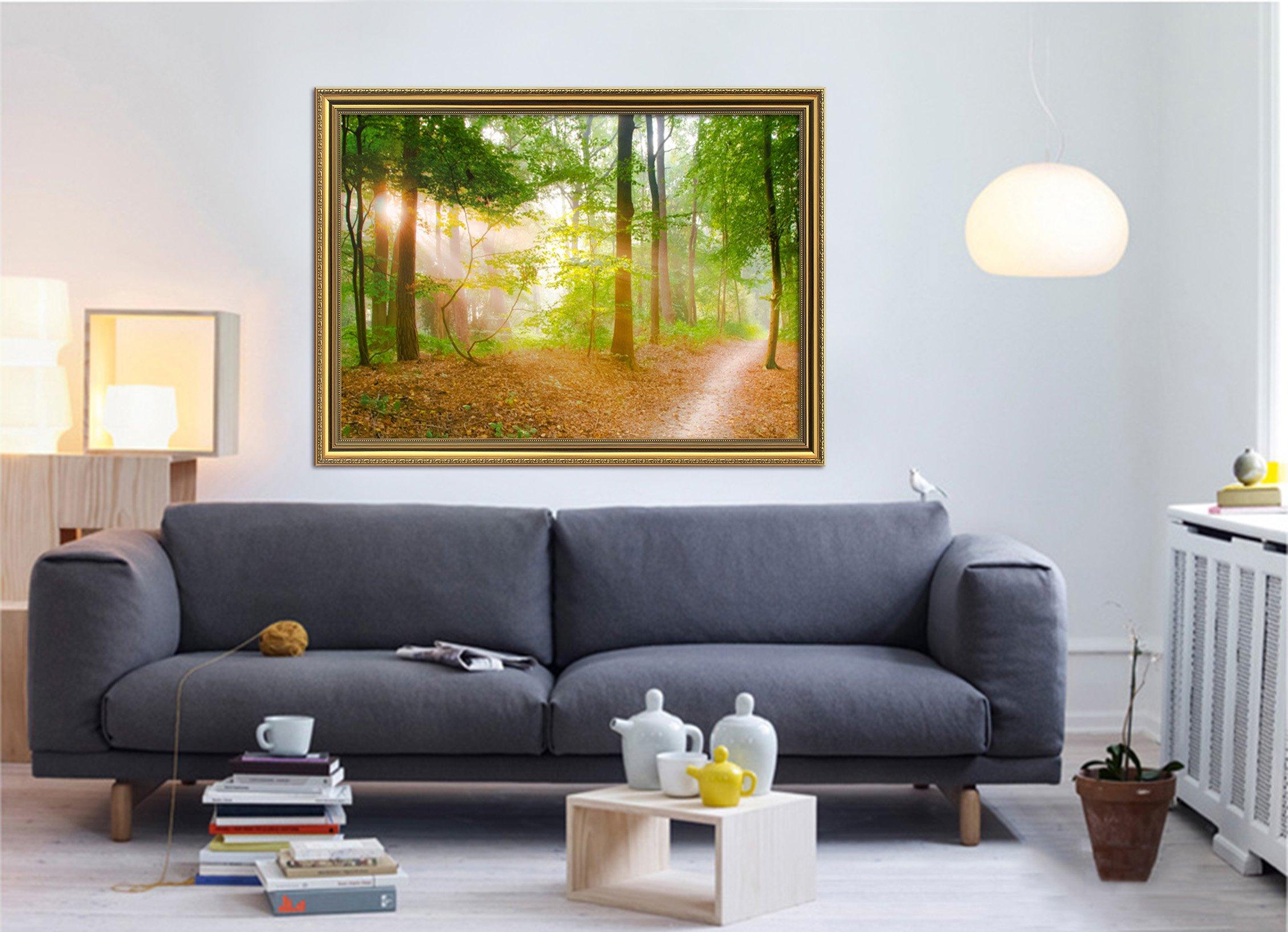 3D Sunshine Trail 014 Fake Framed Print Painting Wallpaper AJ Creativity Home 