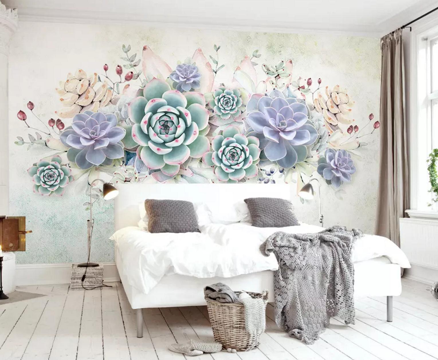 3D Succulents Plant WC403 Wall Murals