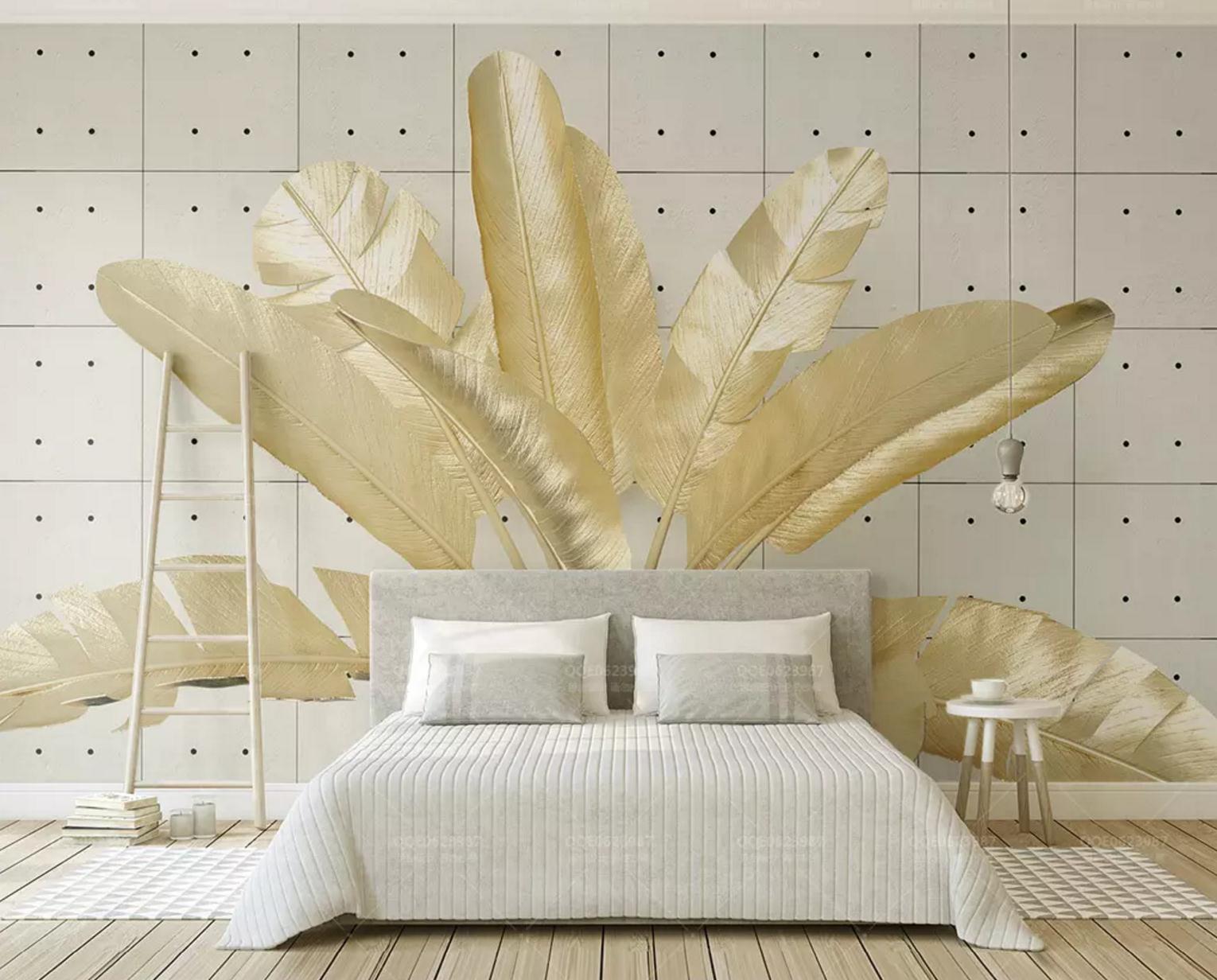 3D Golden Plantain WC665 Wall Murals