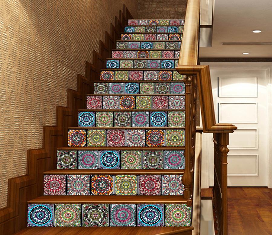 3D Kaleidoscope 291 Stair Risers Wallpaper AJ Wallpaper 