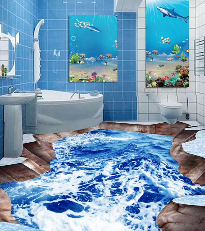 3D Waving Water Floor Mural Wallpaper AJ Wallpaper 2 