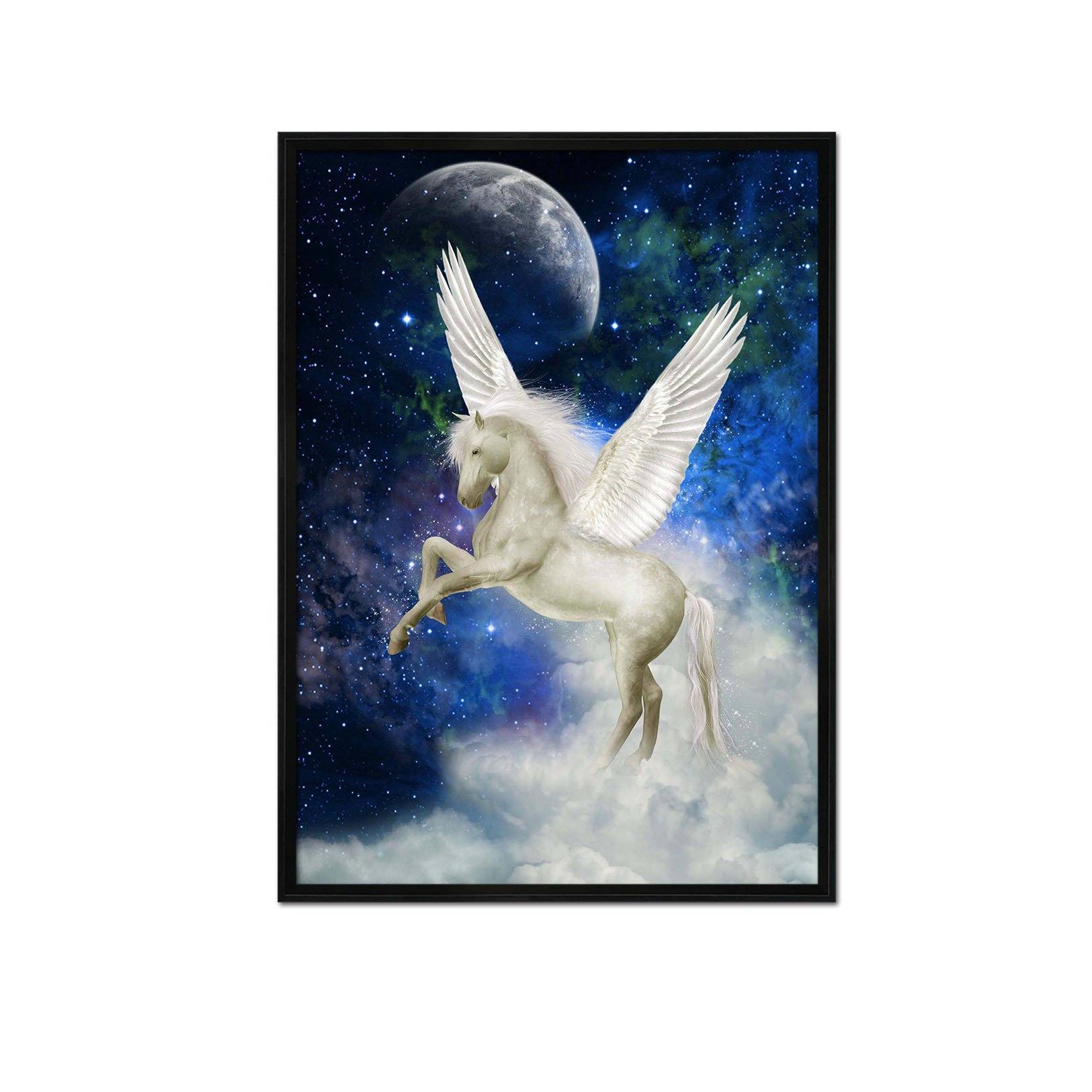 3D Pegasus Moon 058 Fake Framed Print Painting Wallpaper AJ Creativity Home 