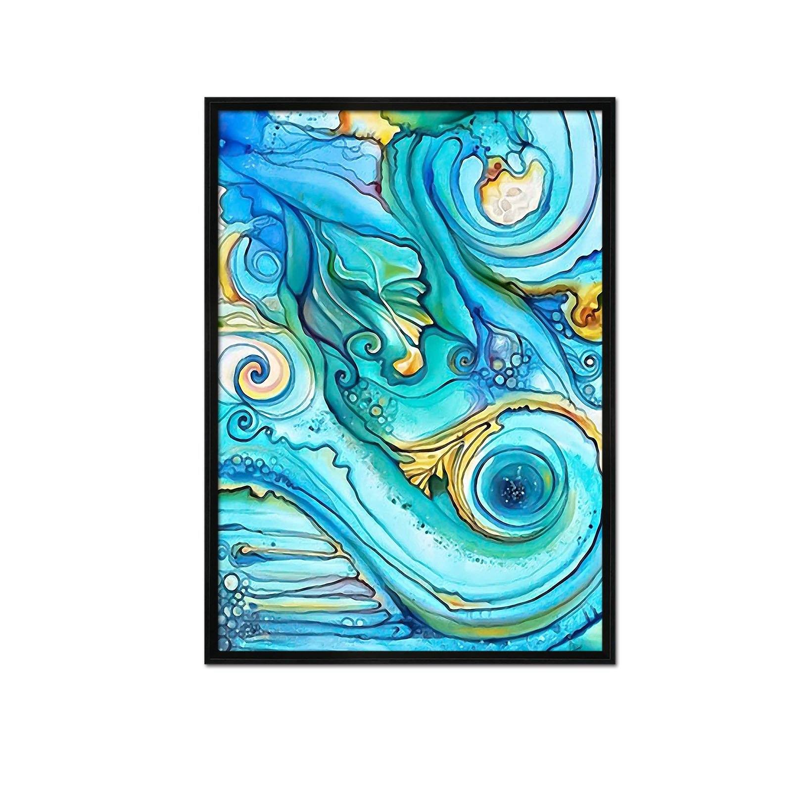 3D Blue Painting 085 Fake Framed Print Painting Wallpaper AJ Creativity Home 