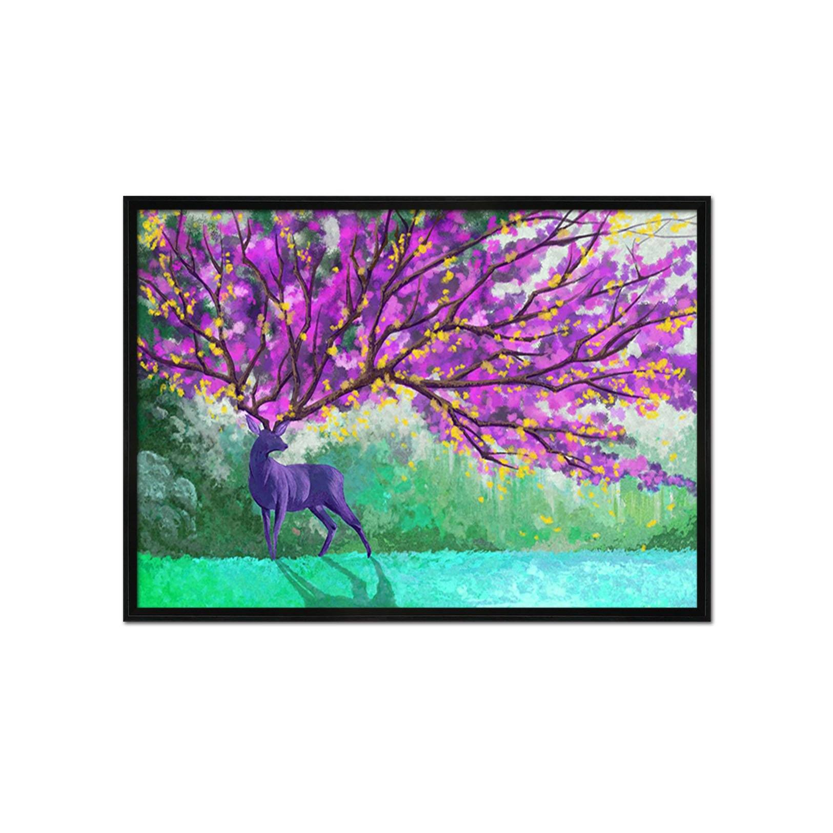 3D Purple Tree 110 Fake Framed Print Painting Wallpaper AJ Creativity Home 