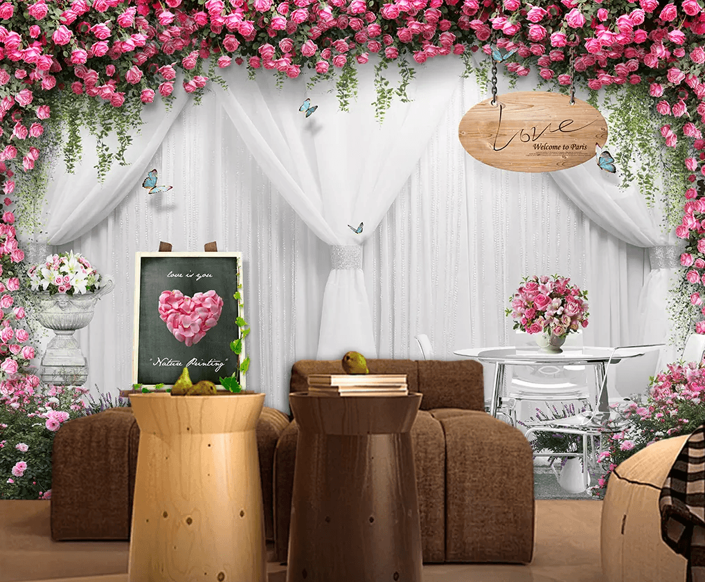 3D Wedding Scene Flower 174 Wallpaper AJ Wallpaper 2 