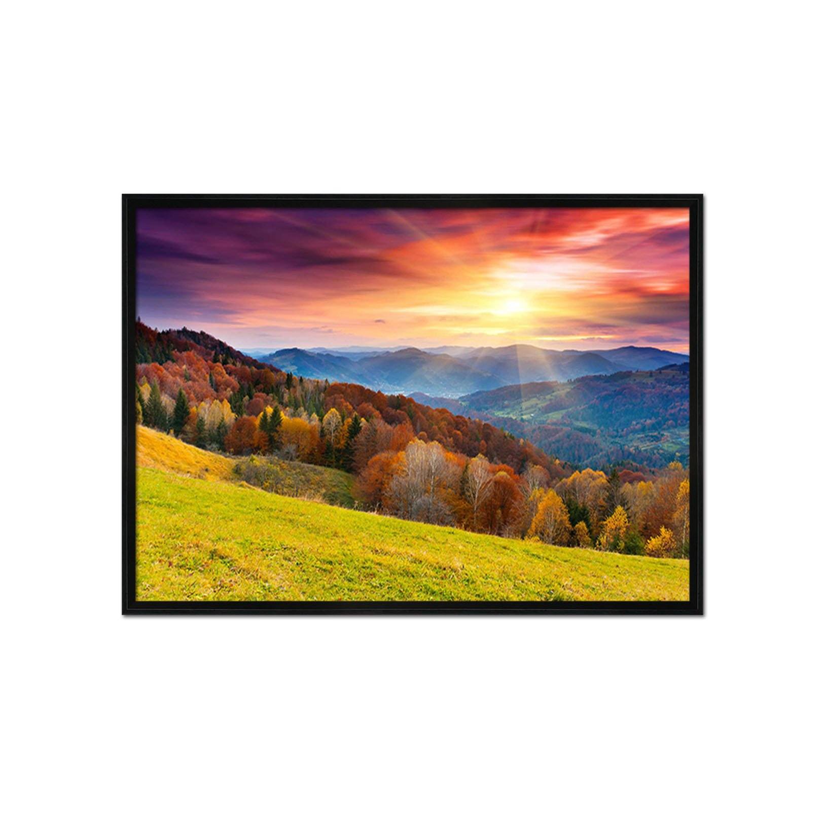 3D Field Sunset 174 Fake Framed Print Painting Wallpaper AJ Creativity Home 