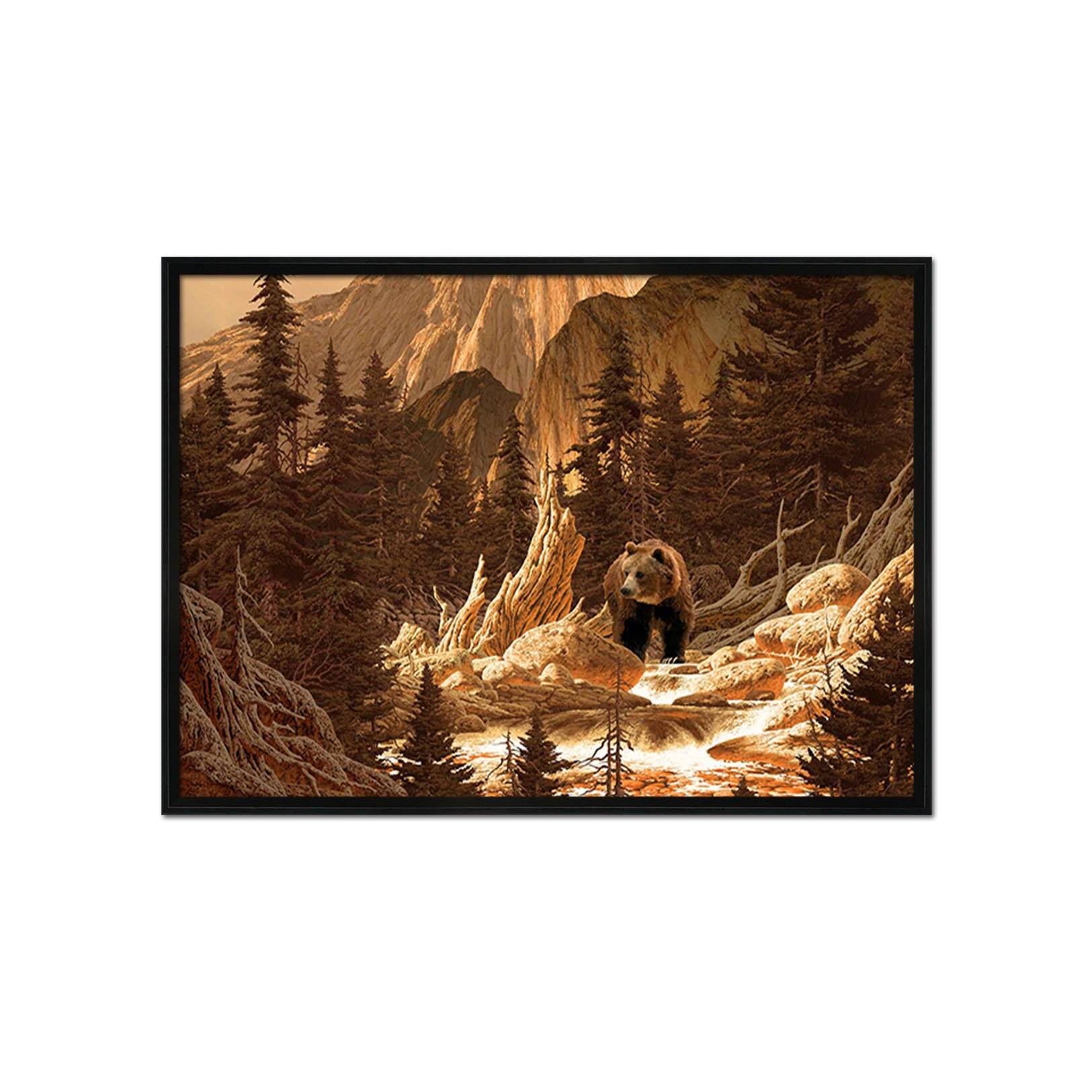 3D Brown Bear 164 Fake Framed Print Painting Wallpaper AJ Creativity Home 