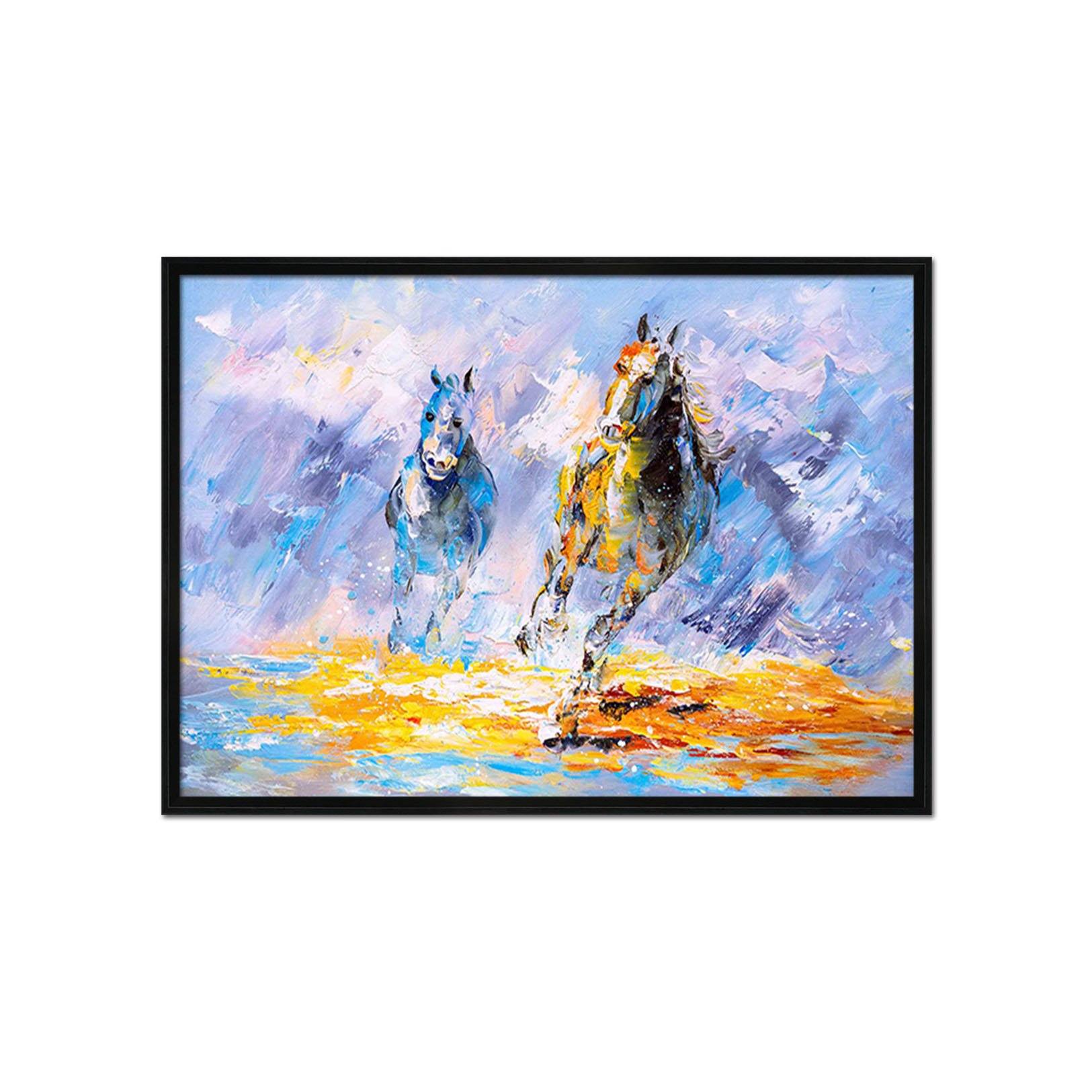 3D Oil Painting Horse 002 Fake Framed Print Painting Wallpaper AJ Creativity Home 