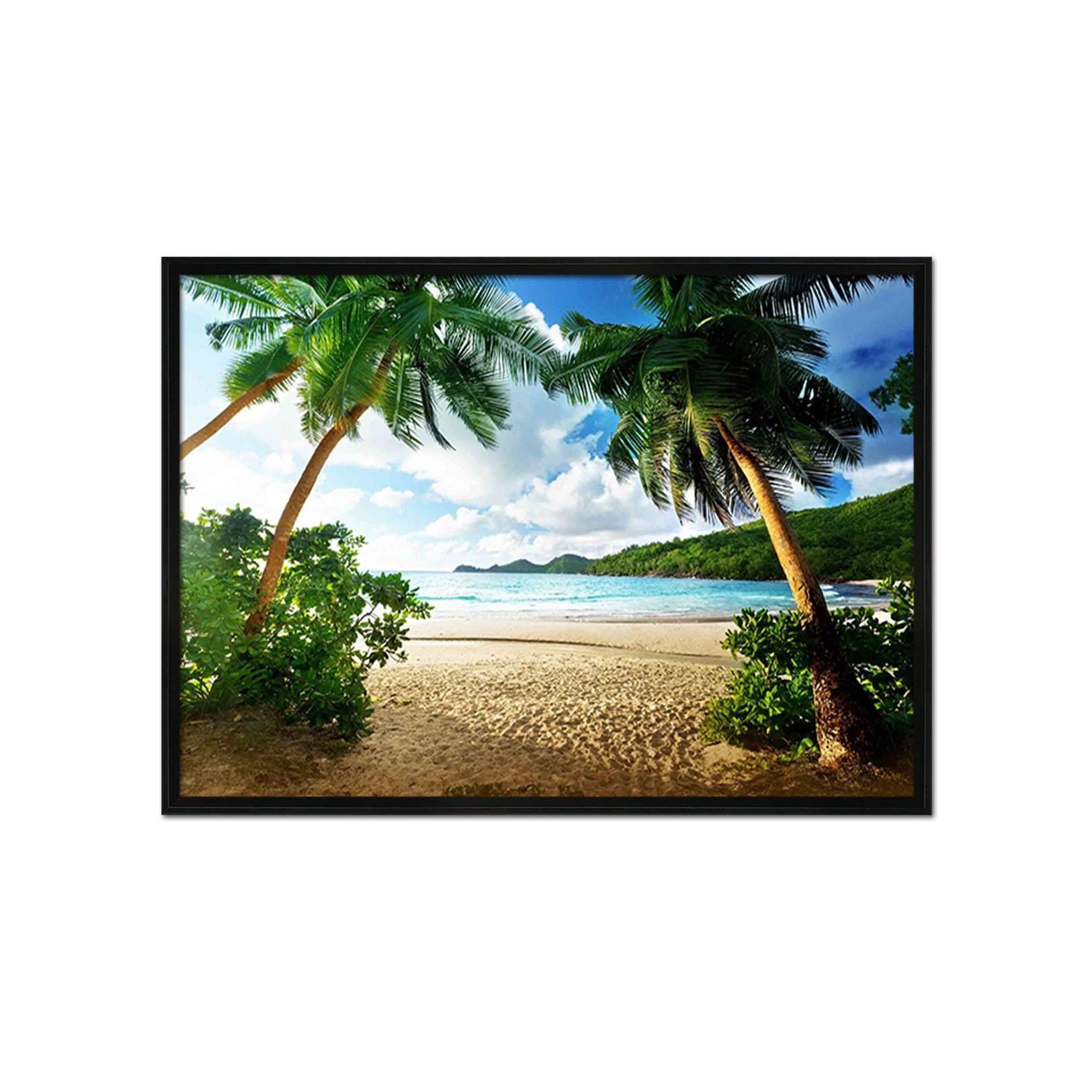 3D Seaside Beach 023 Fake Framed Print Painting Wallpaper AJ Creativity Home 