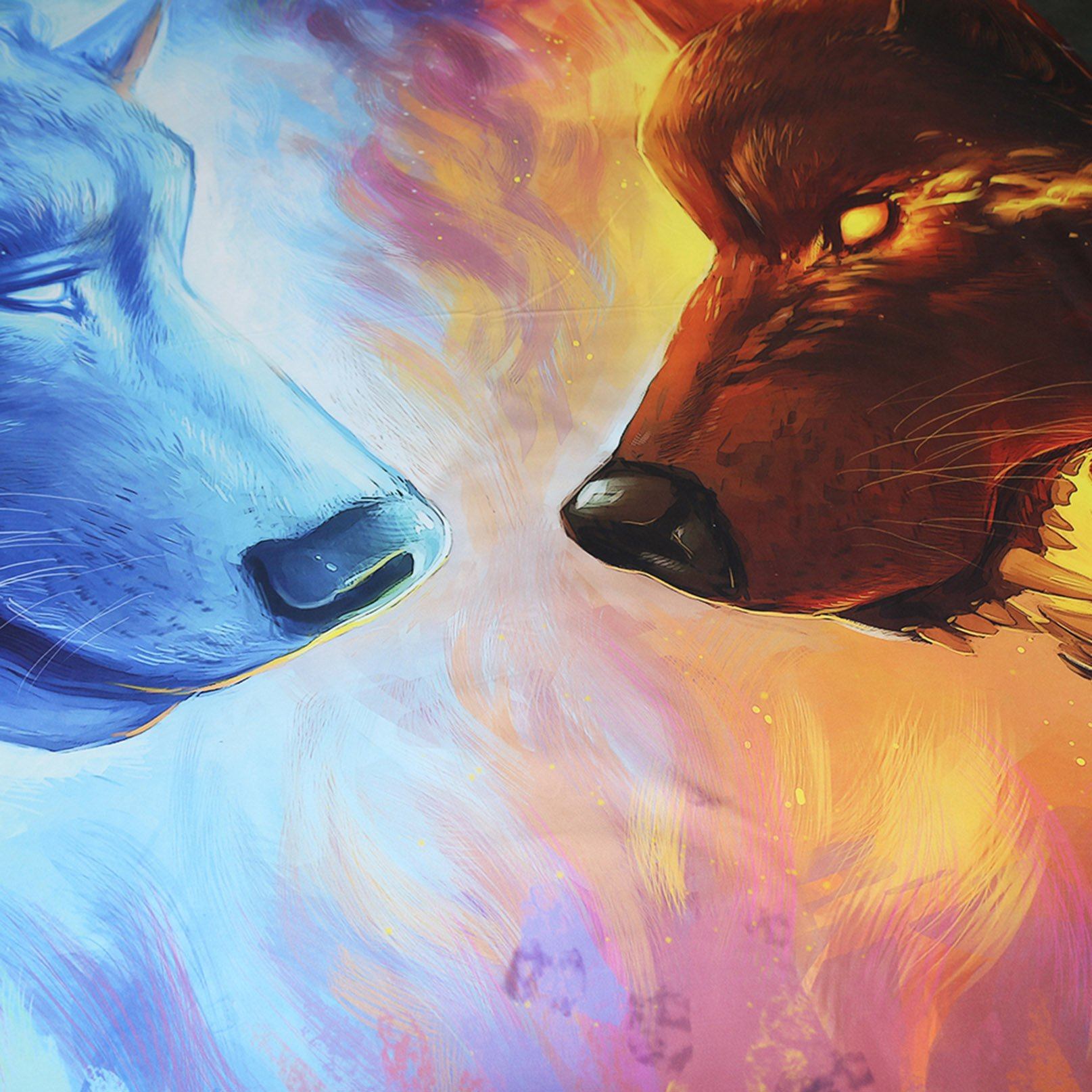 3D Pair Of Wolf 133 Bed Pillowcases Quilt Wallpaper AJ Wallpaper 