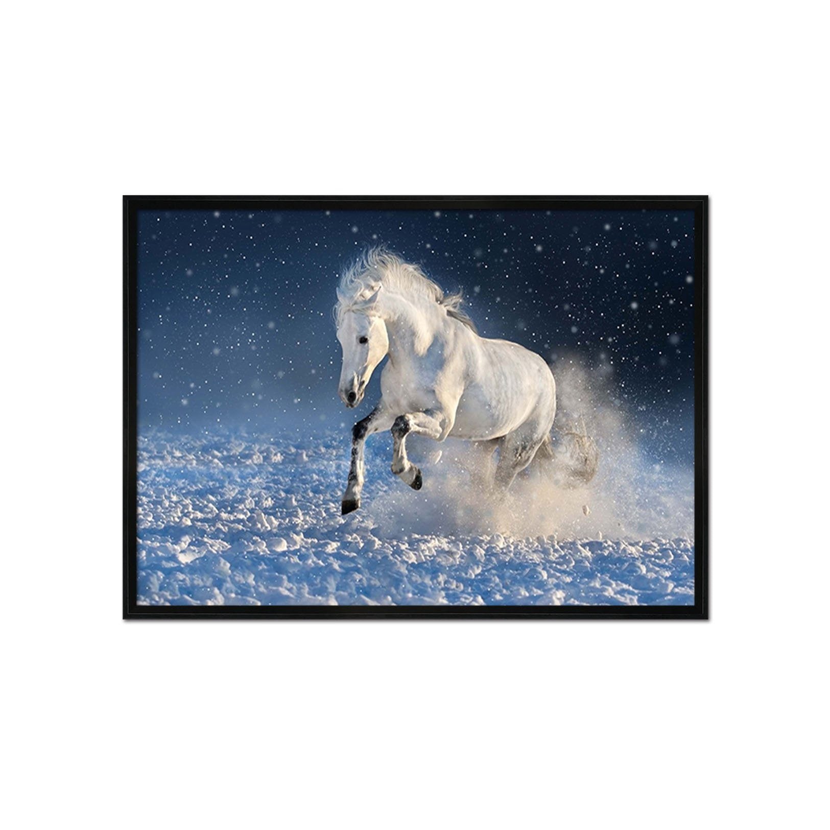 3D White Horse 160 Fake Framed Print Painting Wallpaper AJ Creativity Home 