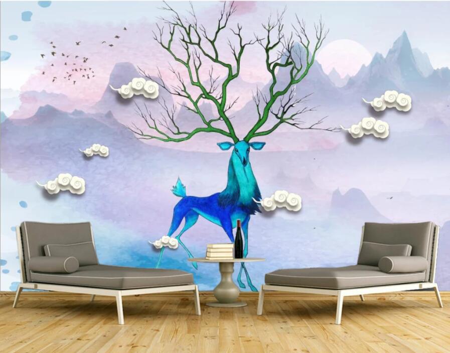 3D Elegant Deer WC808 Wall Murals