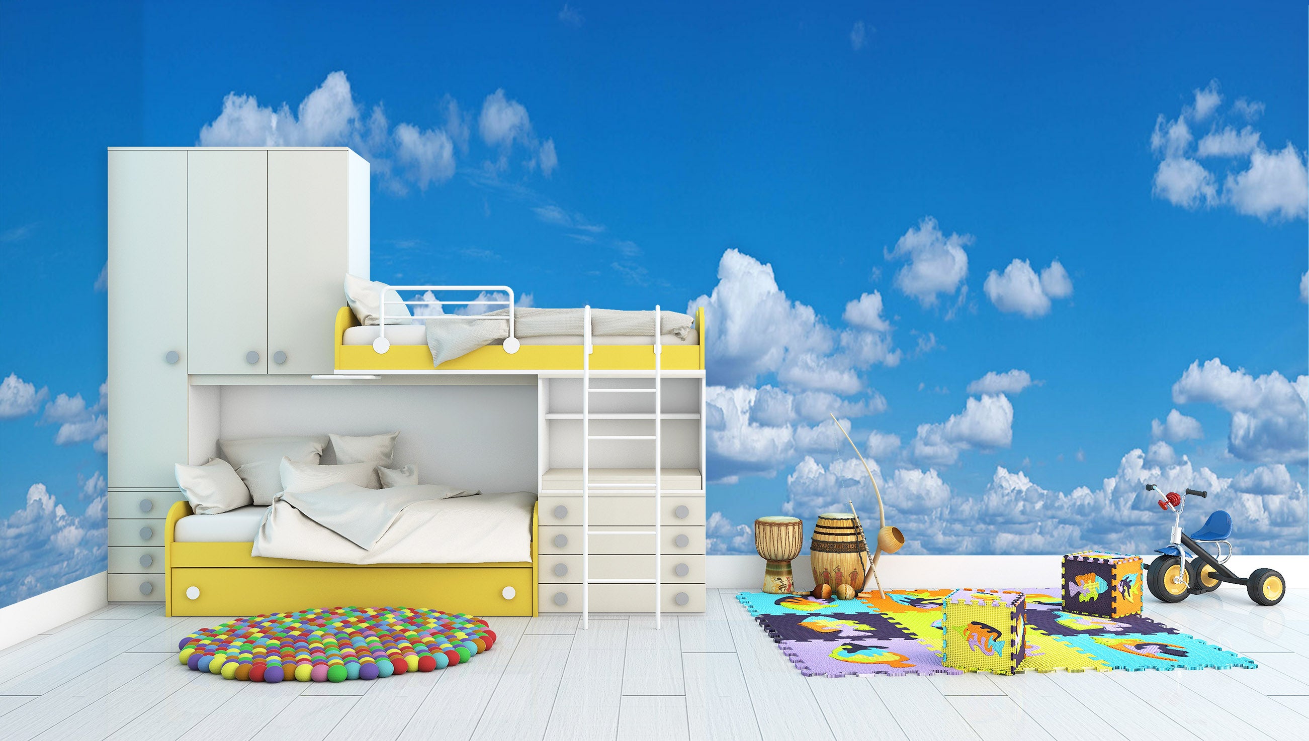 3D White Cloud 1103 Wall Murals