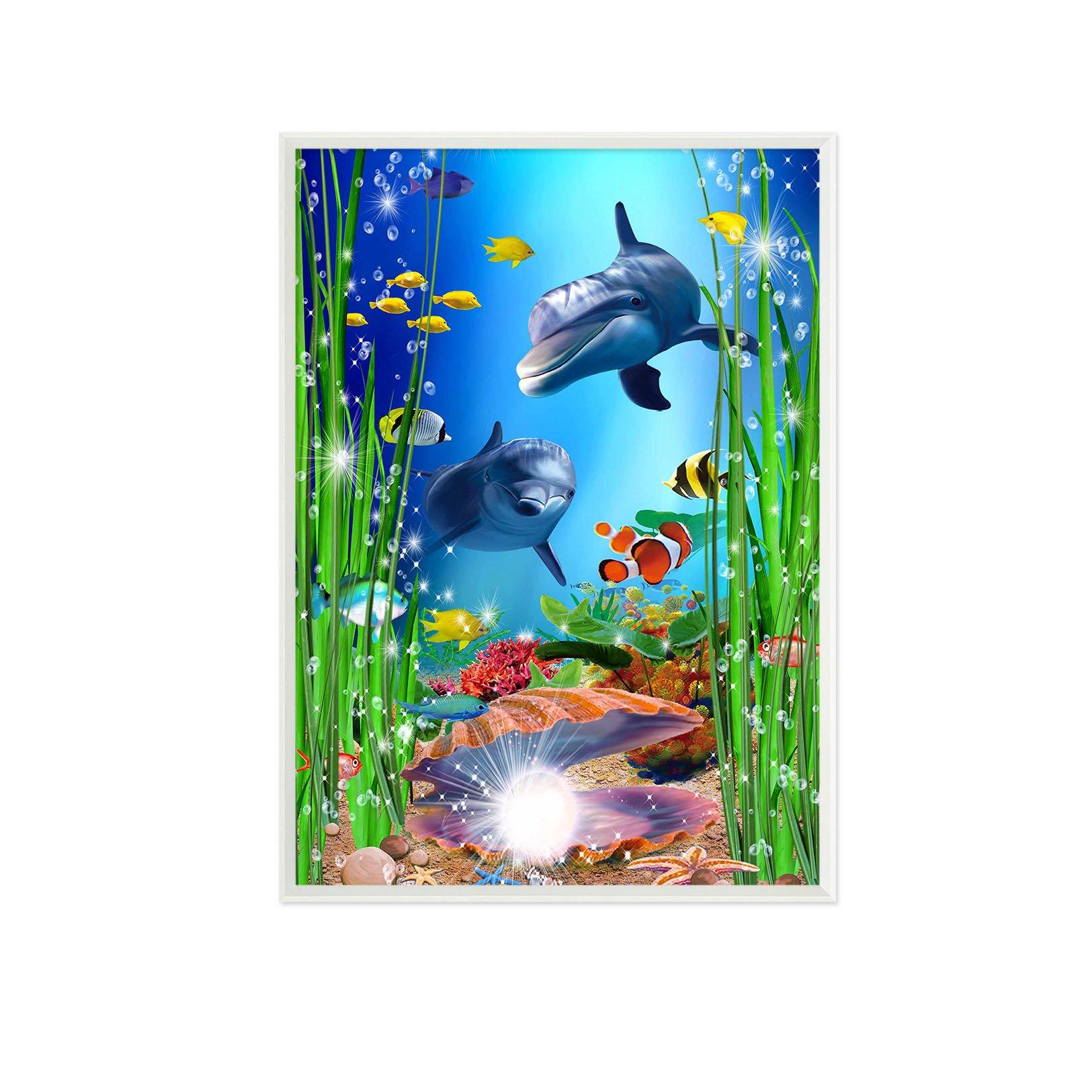 3D Docile Dolphins 062 Fake Framed Print Painting Wallpaper AJ Creativity Home 