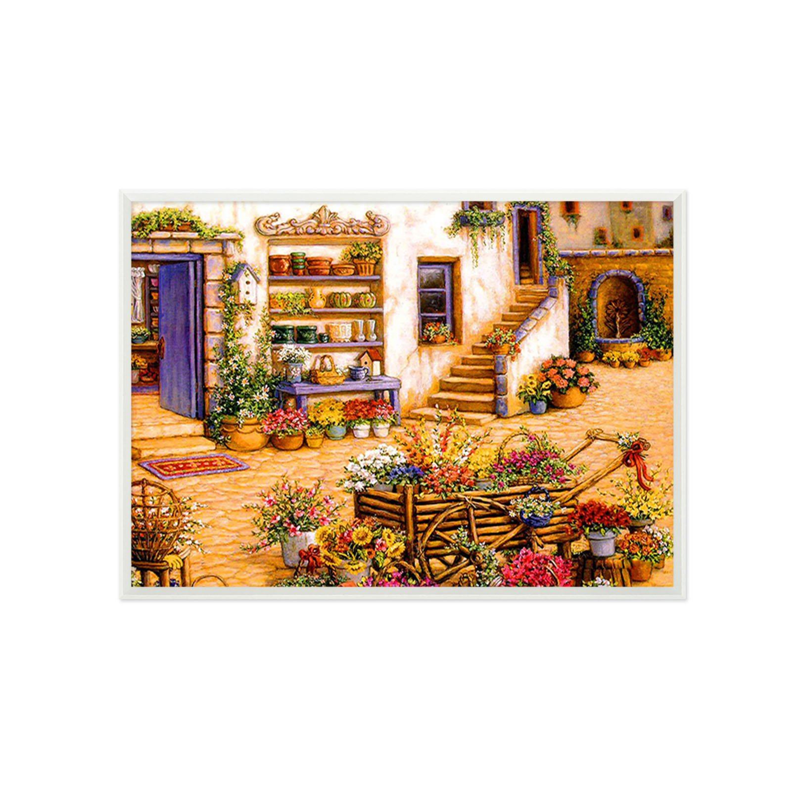 3D Flower House 025 Fake Framed Print Painting Wallpaper AJ Creativity Home 