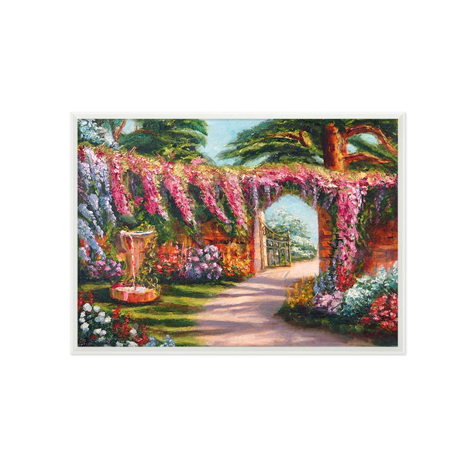 3D Yard Flowers 001 Fake Framed Print Painting Wallpaper AJ Creativity Home 