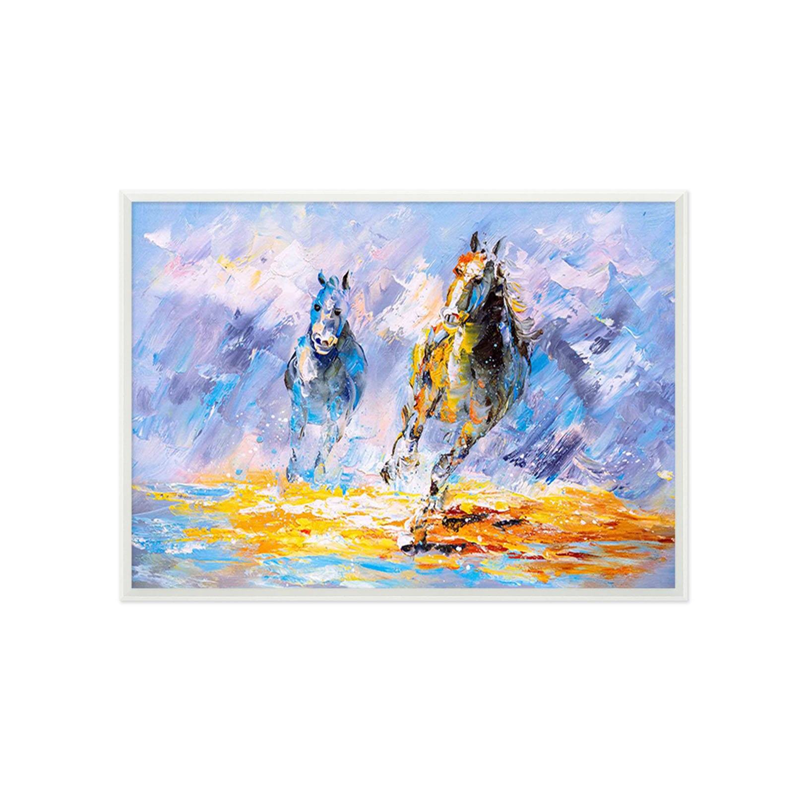 3D Oil Painting Horse 002 Fake Framed Print Painting Wallpaper AJ Creativity Home 