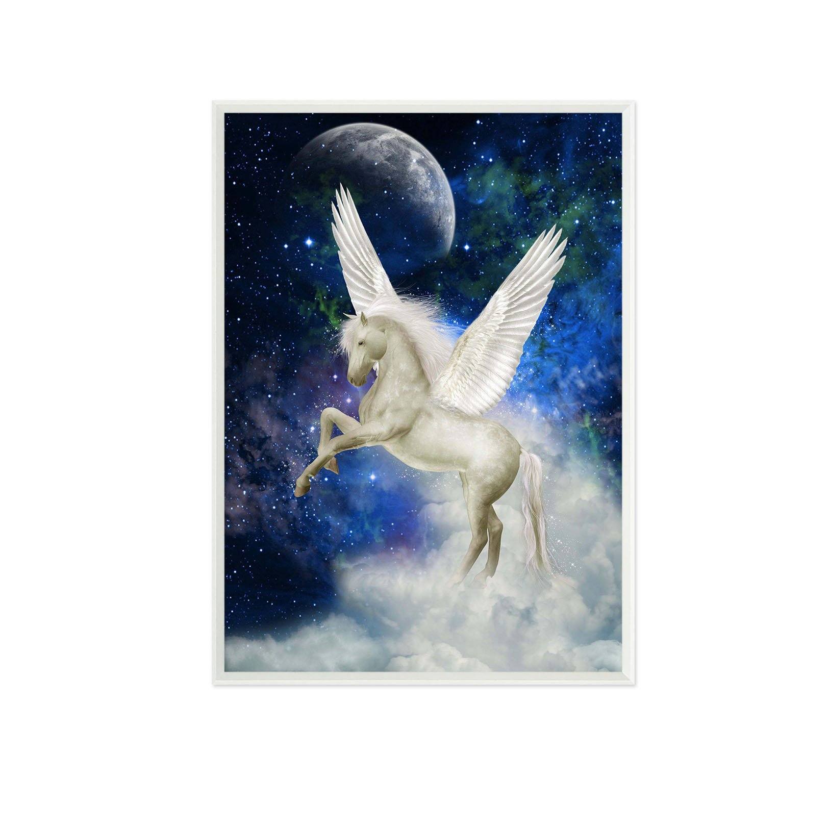 3D Pegasus Moon 058 Fake Framed Print Painting Wallpaper AJ Creativity Home 