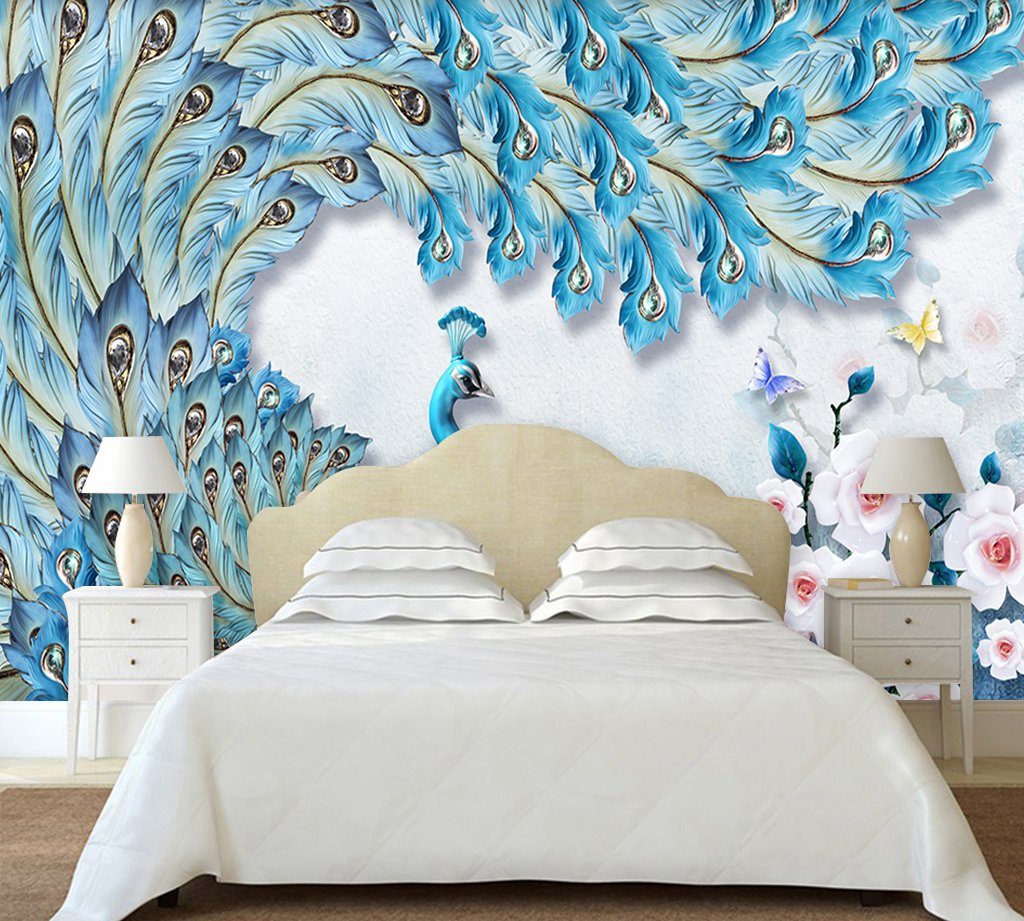 3D Peacock 397 Wall Murals Wallpaper AJ Wallpaper 2 