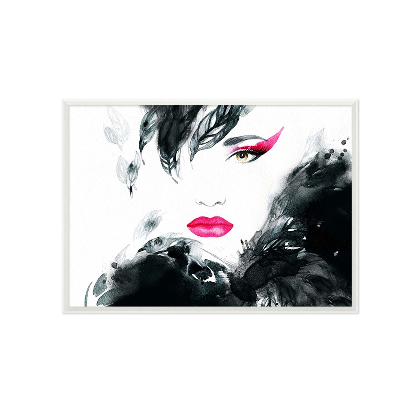 3D Red Lips 176 Fake Framed Print Painting Wallpaper AJ Creativity Home 