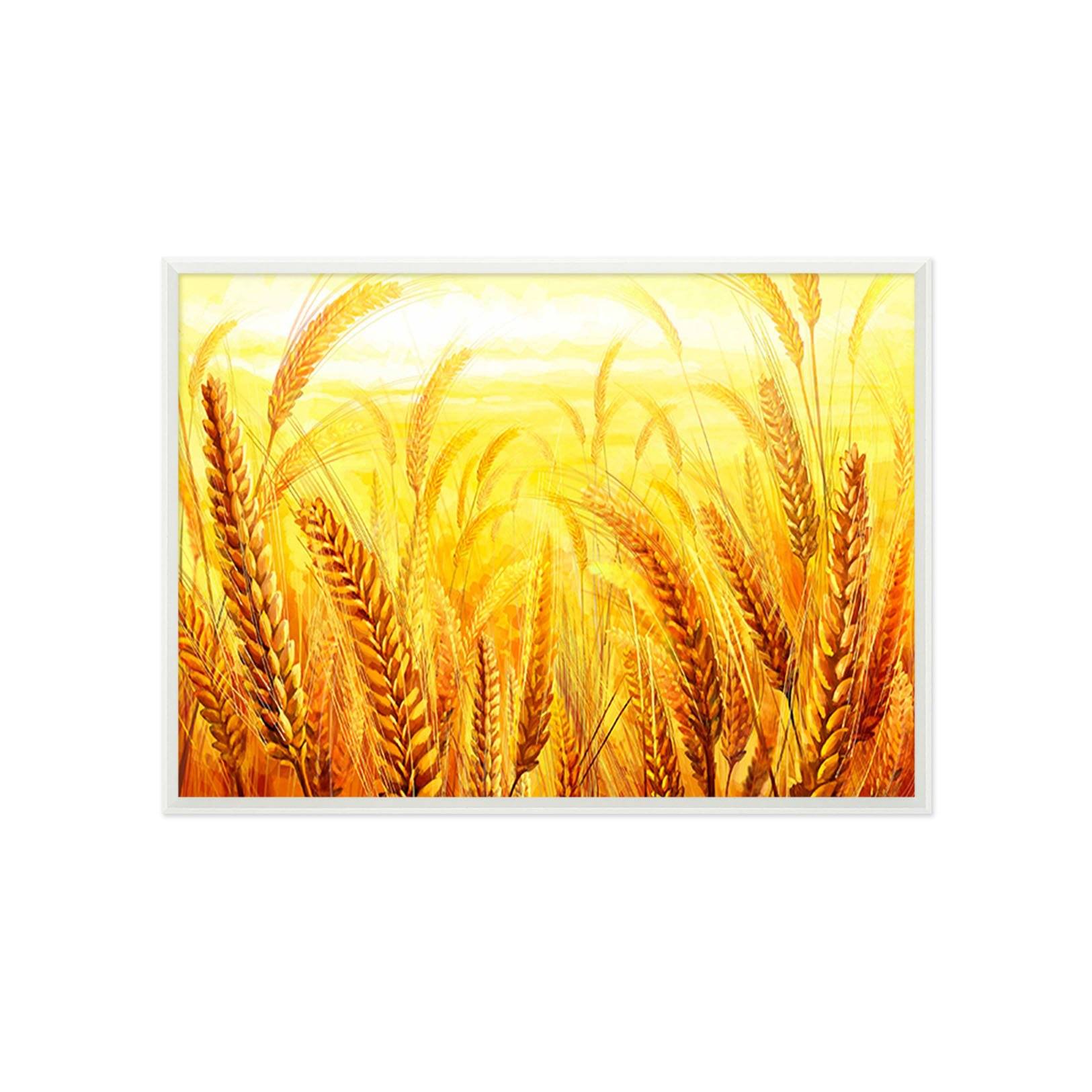 3D Golden Wheat Field 121 Fake Framed Print Painting Wallpaper AJ Creativity Home 