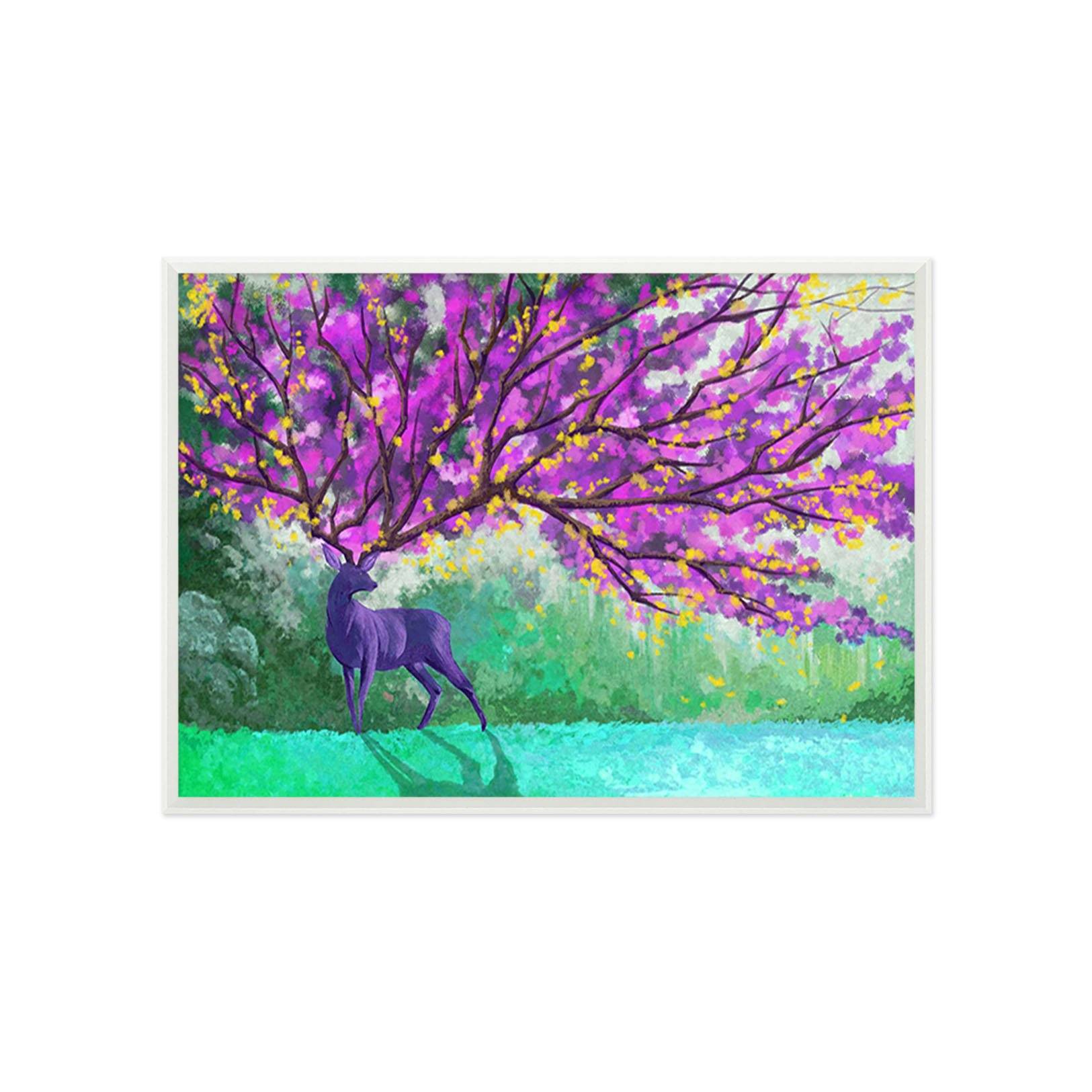 3D Purple Tree 110 Fake Framed Print Painting Wallpaper AJ Creativity Home 