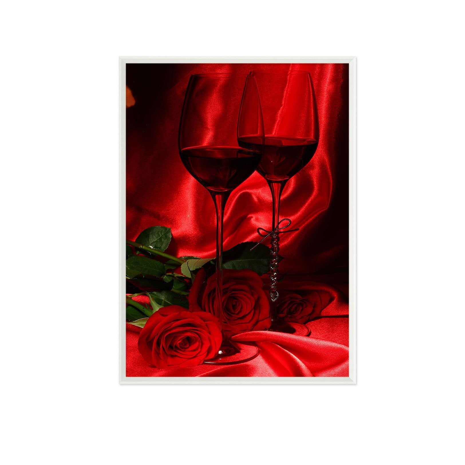 3D Red wine 060 Fake Framed Print Painting Wallpaper AJ Creativity Home 