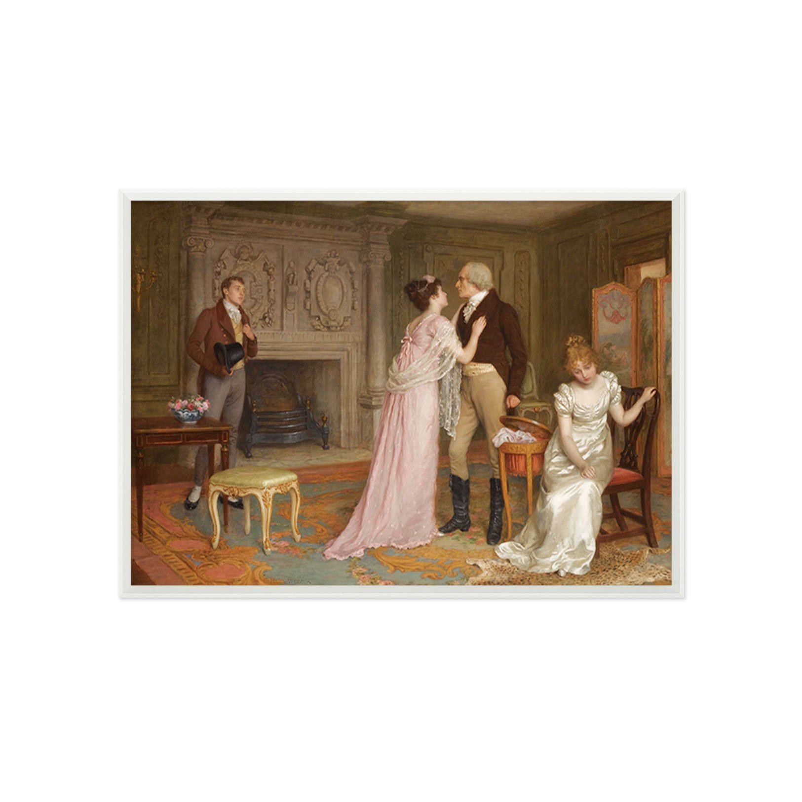 3D Reluctantly Parting 049 Fake Framed Print Painting Wallpaper AJ Creativity Home 