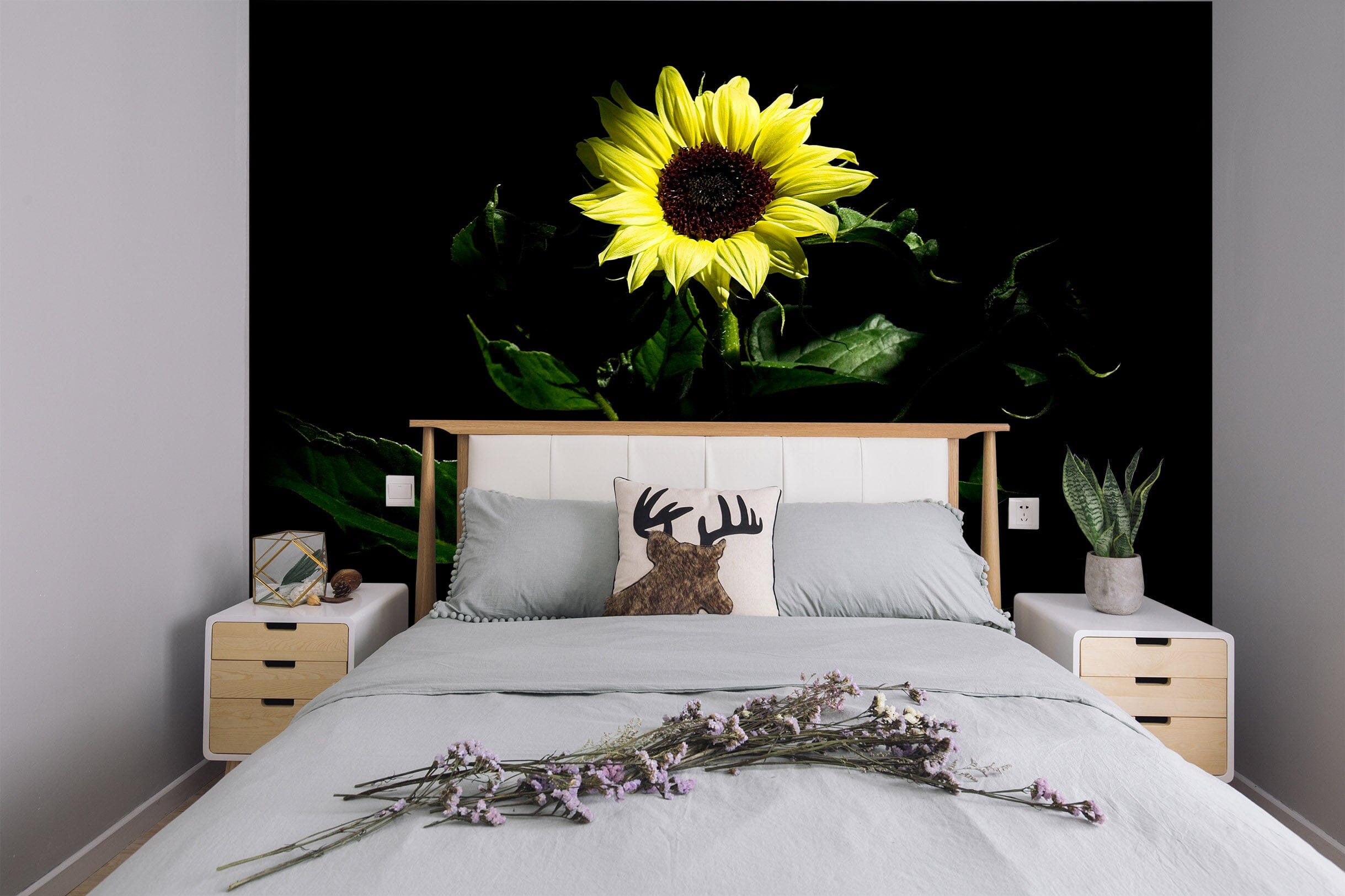 3D Dark Sunflower 125 Kathy Barefield Wall Mural Wall Murals Wallpaper AJ Wallpaper 2 