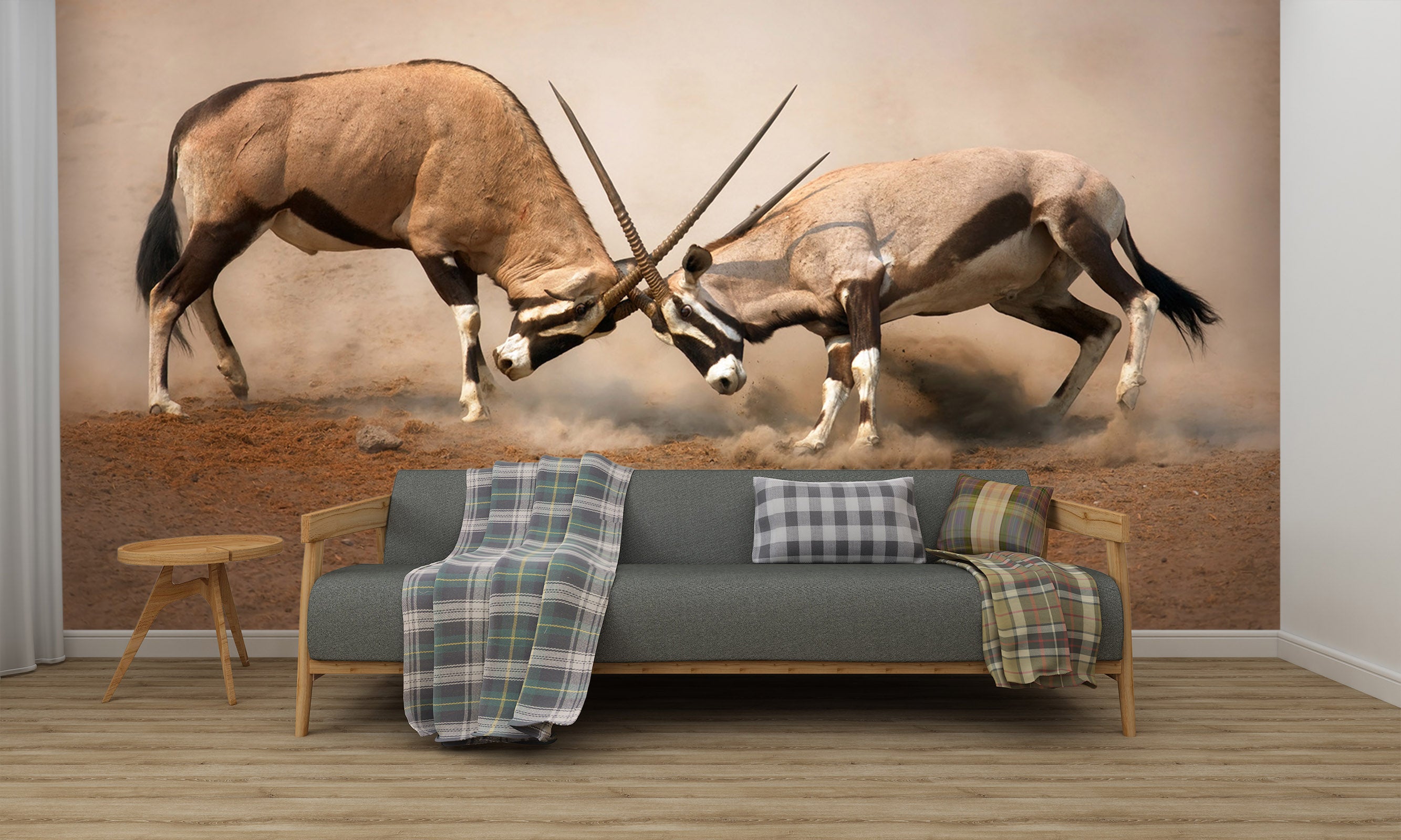 3D Antelope Battle 205 Wall Murals