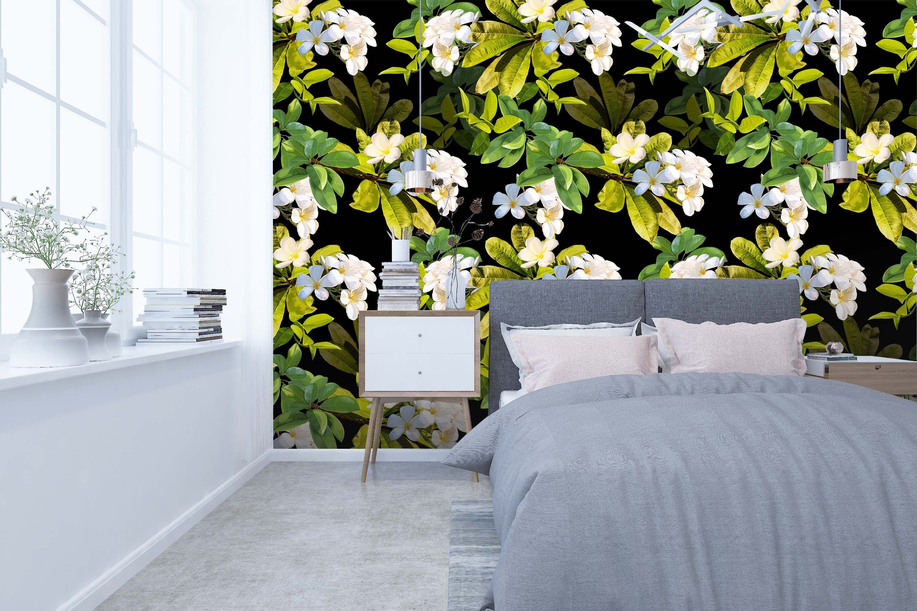 3D Blooming White Flower 44 Wall Murals Wallpaper AJ Wallpaper 2 