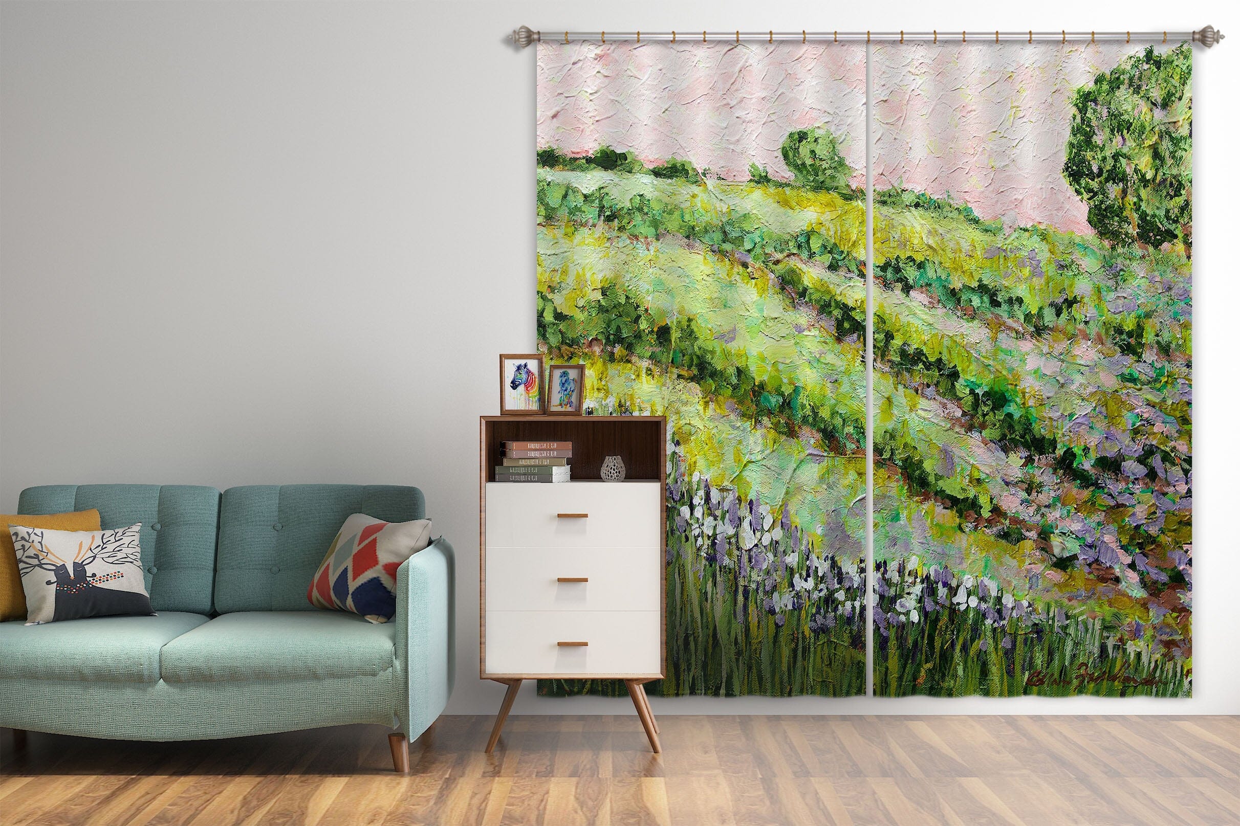 3D Green Wheat Field 257 Allan P. Friedlander Curtain Curtains Drapes Curtains AJ Creativity Home 