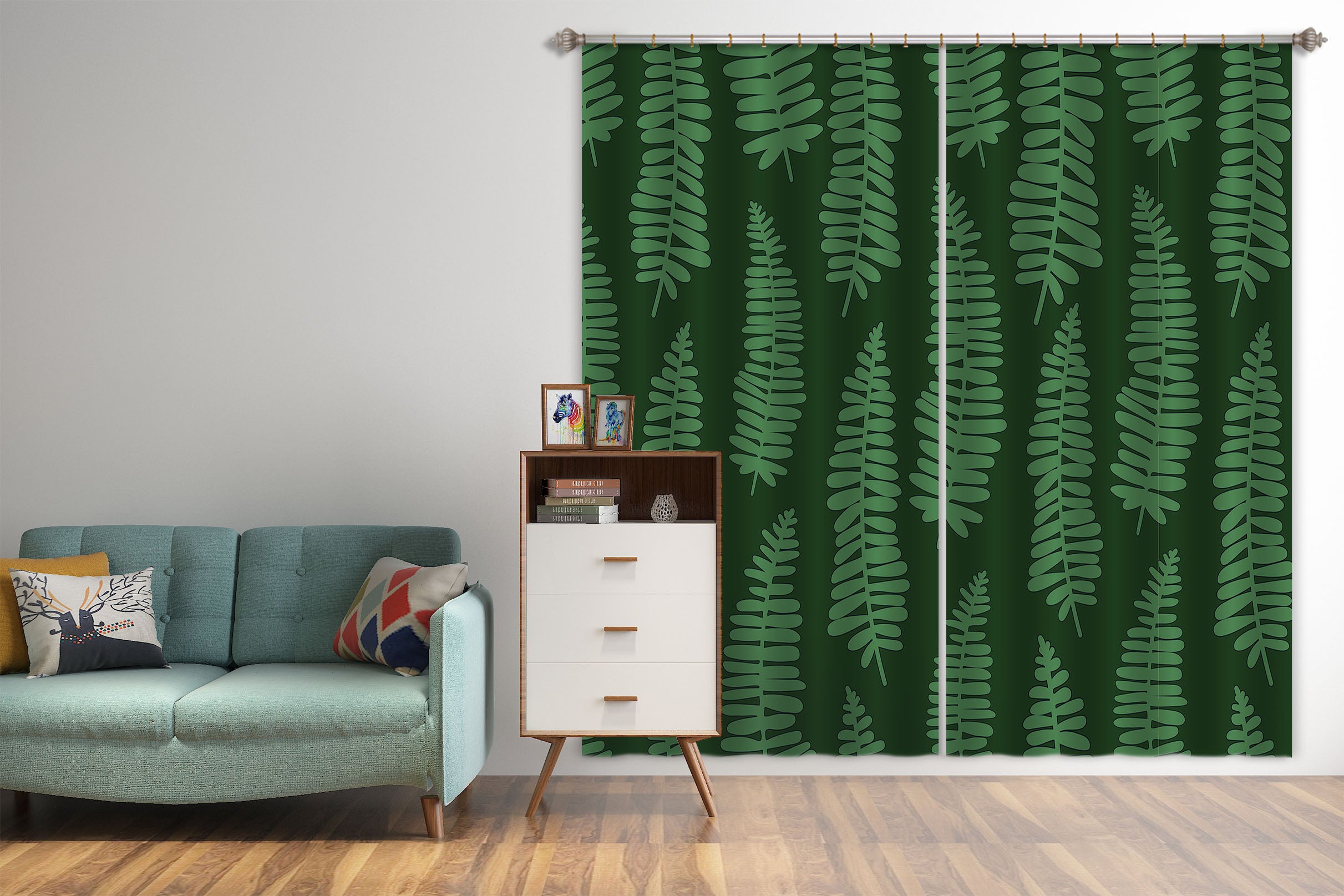 3D Leaves Pattern 11162 Kashmira Jayaprakash Curtain Curtains Drapes