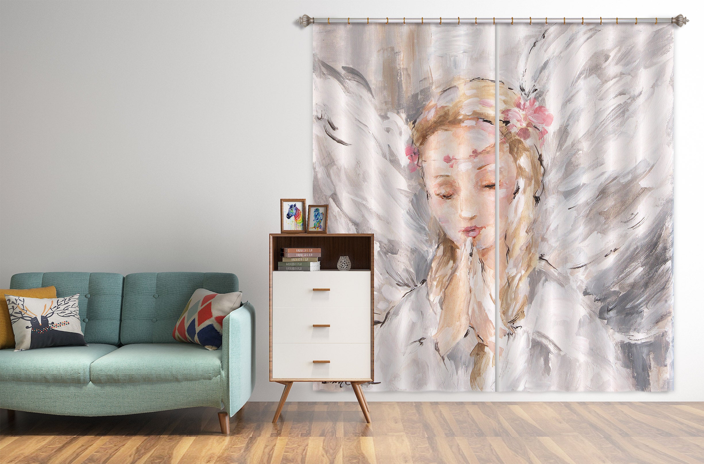 3D Wings Girl 2189 Debi Coules Curtain Curtains Drapes