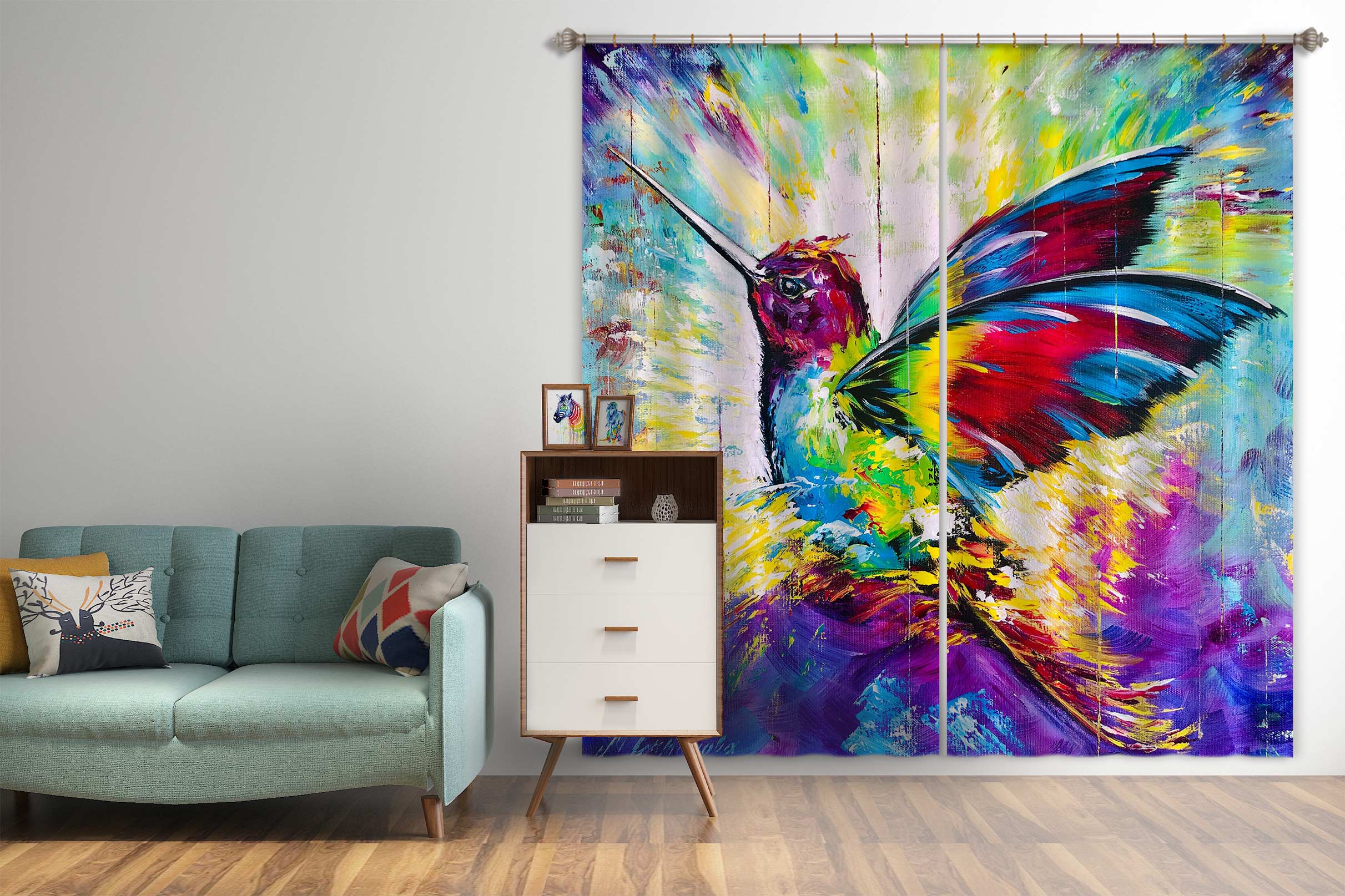 3D Colorful Bird 359 Skromova Marina Curtain Curtains Drapes