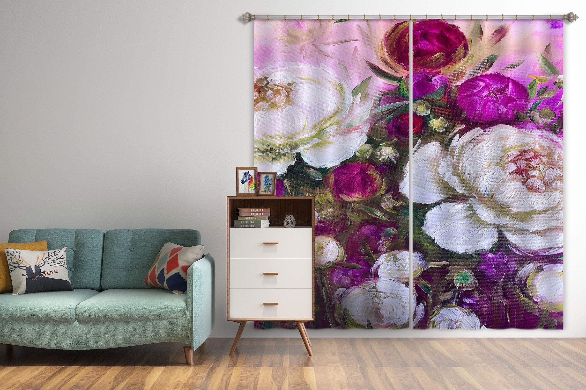 3D Bright Flowers 329 Skromova Marina Curtain Curtains Drapes