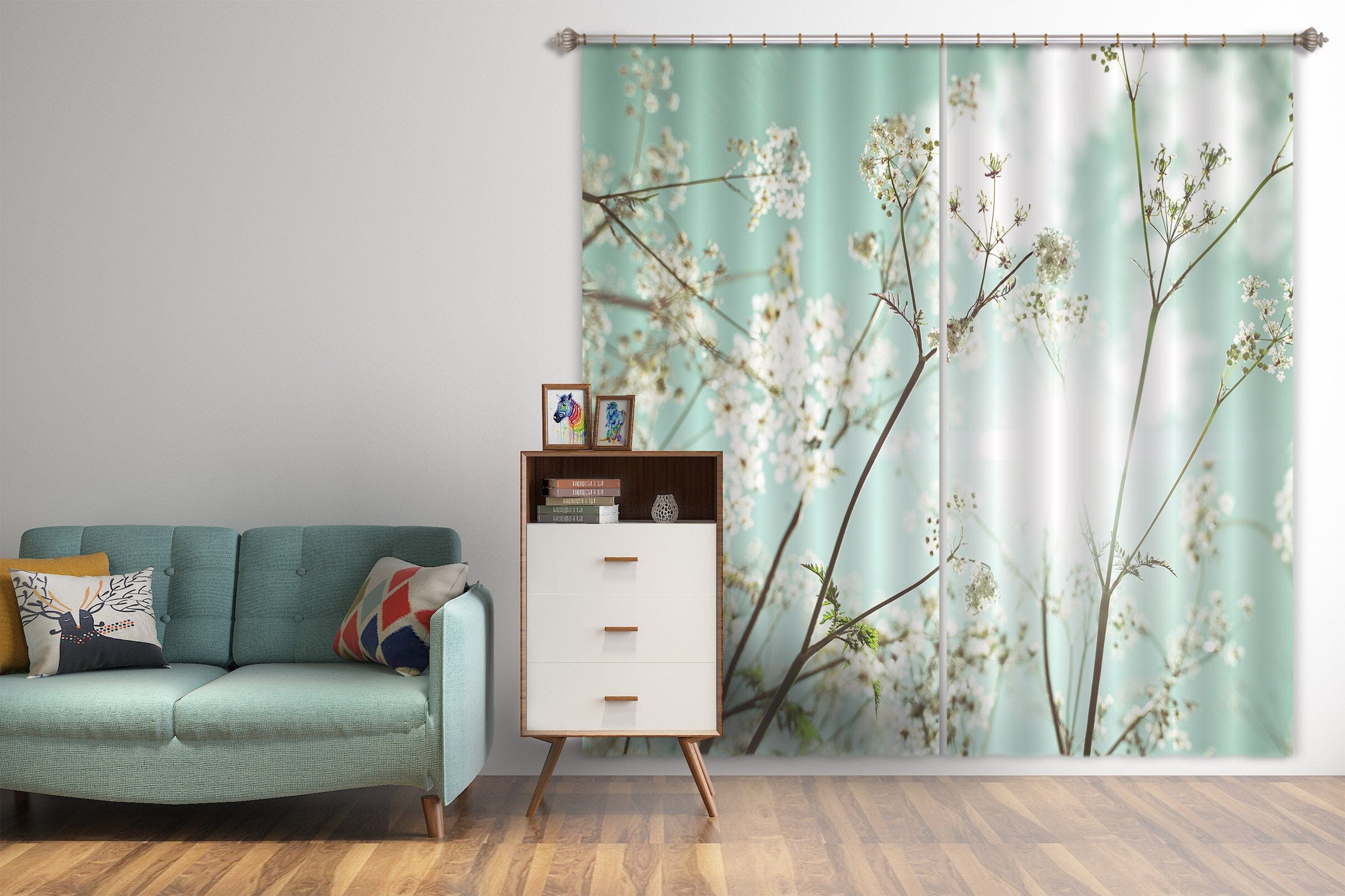 3D Cloud Flower 006 Assaf Frank Curtain Curtains Drapes Curtains AJ Creativity Home 