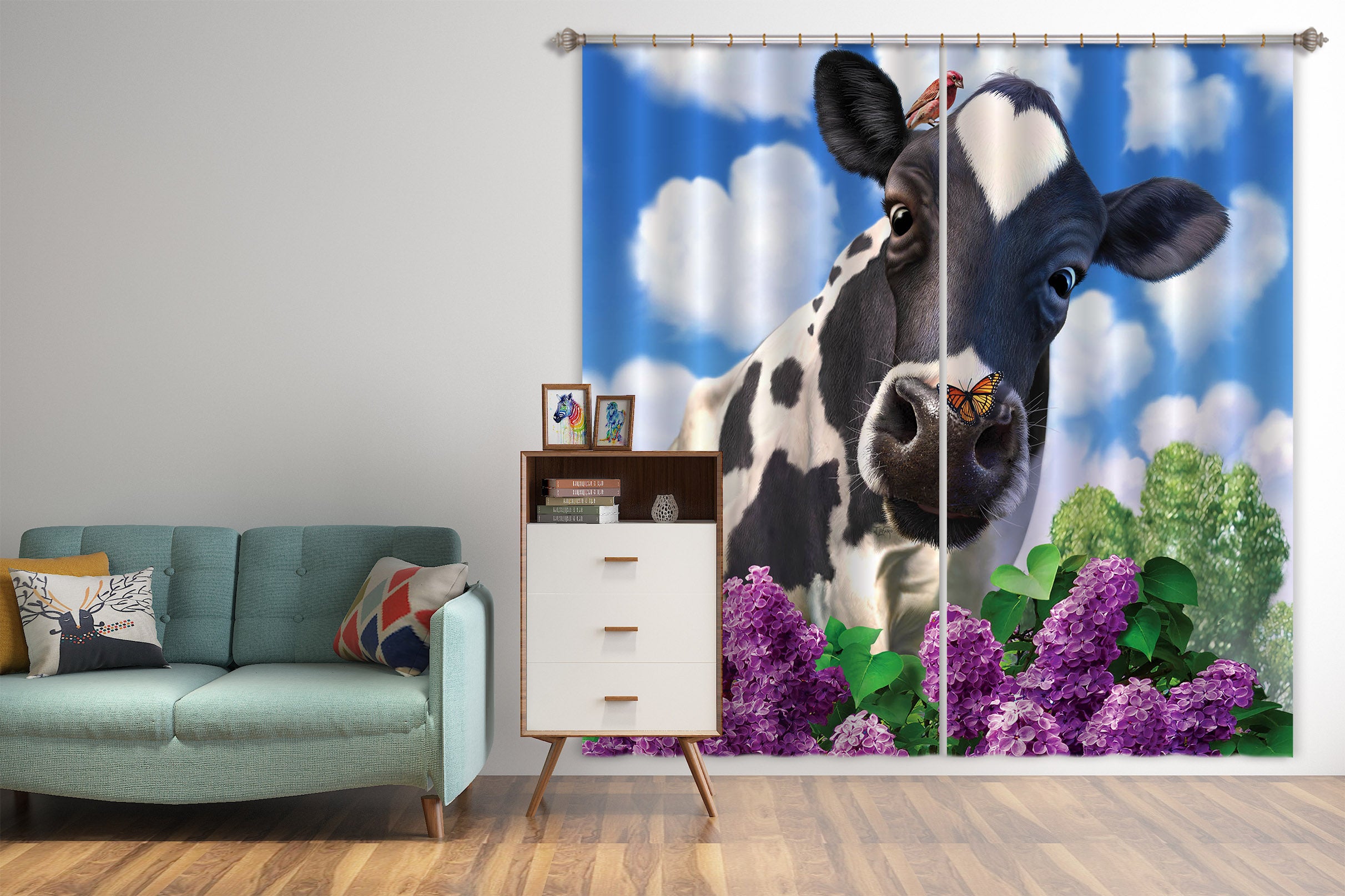 3D Cows 86074 Jerry LoFaro Curtain Curtains Drapes