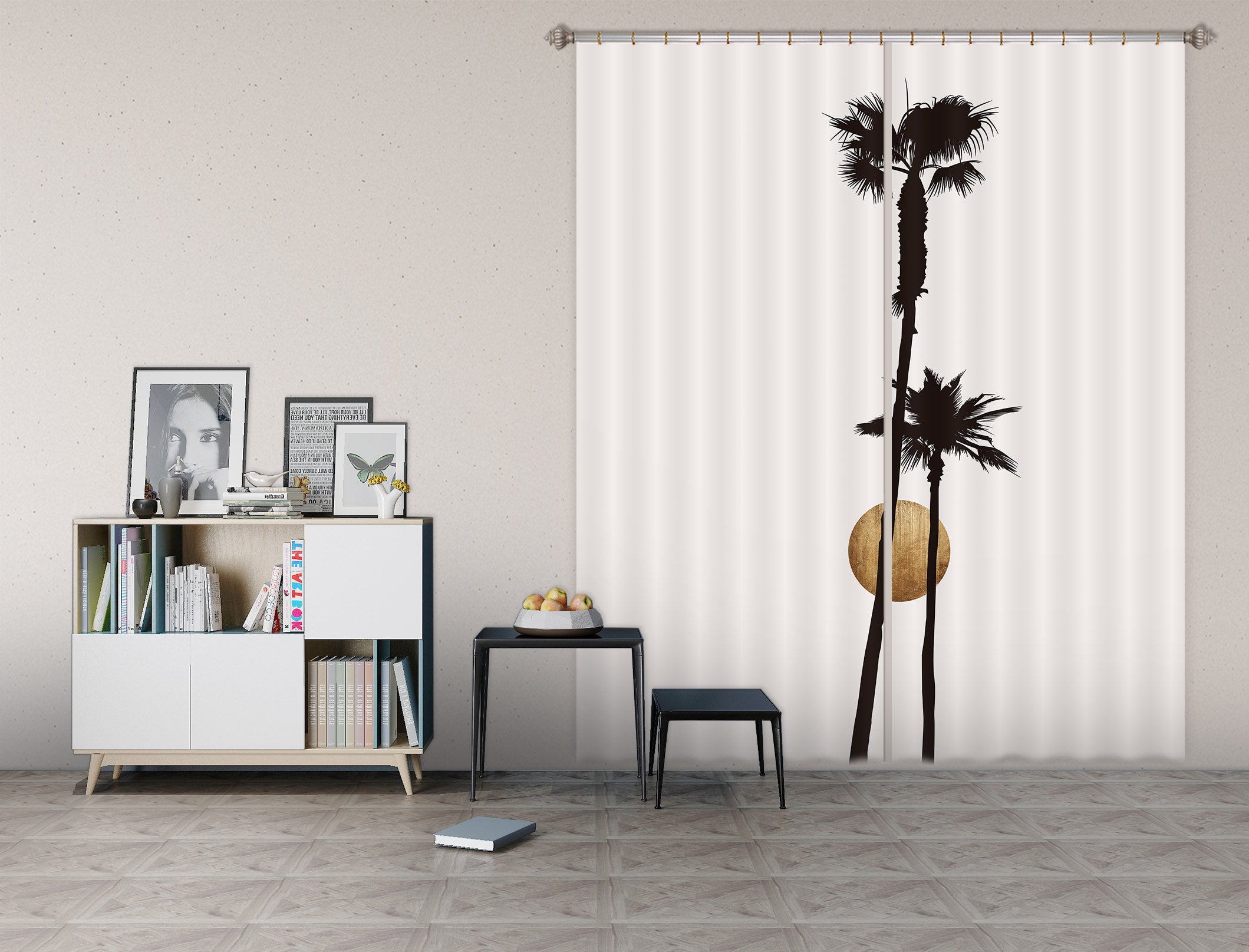 3D Black Tree 1094 Boris Draschoff Curtain Curtains Drapes