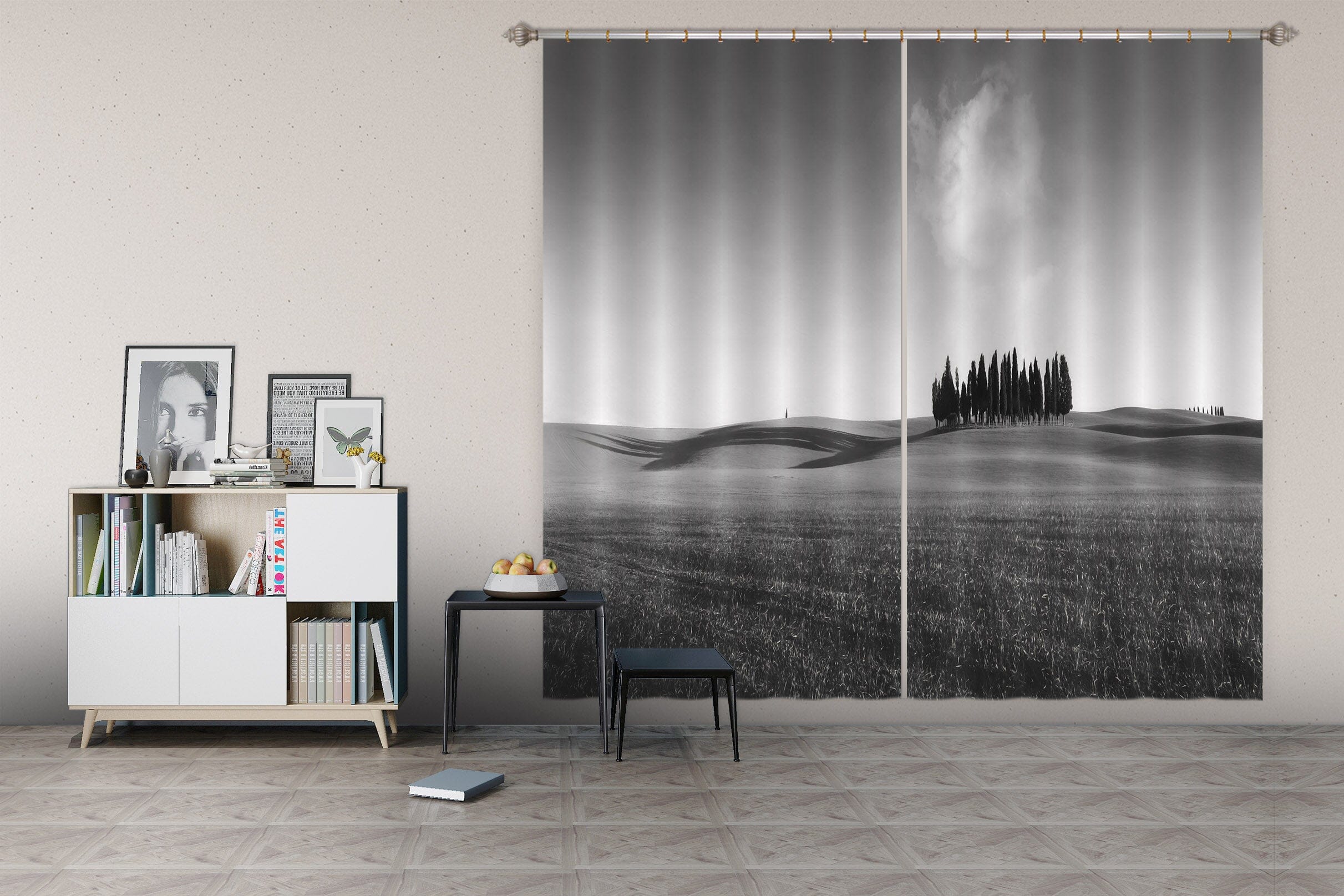 3D Grey Desert 089 Marco Carmassi Curtain Curtains Drapes Curtains AJ Creativity Home 