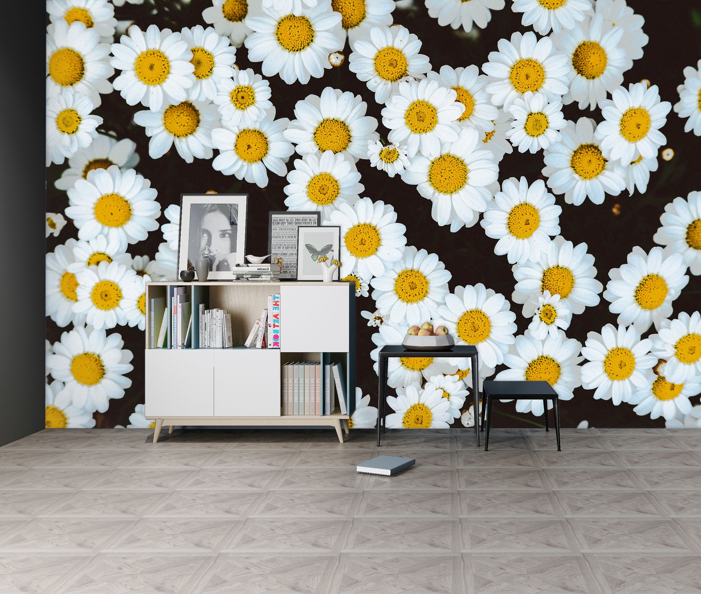 3D Chrysanthemum Pattern 58026 Wall Murals