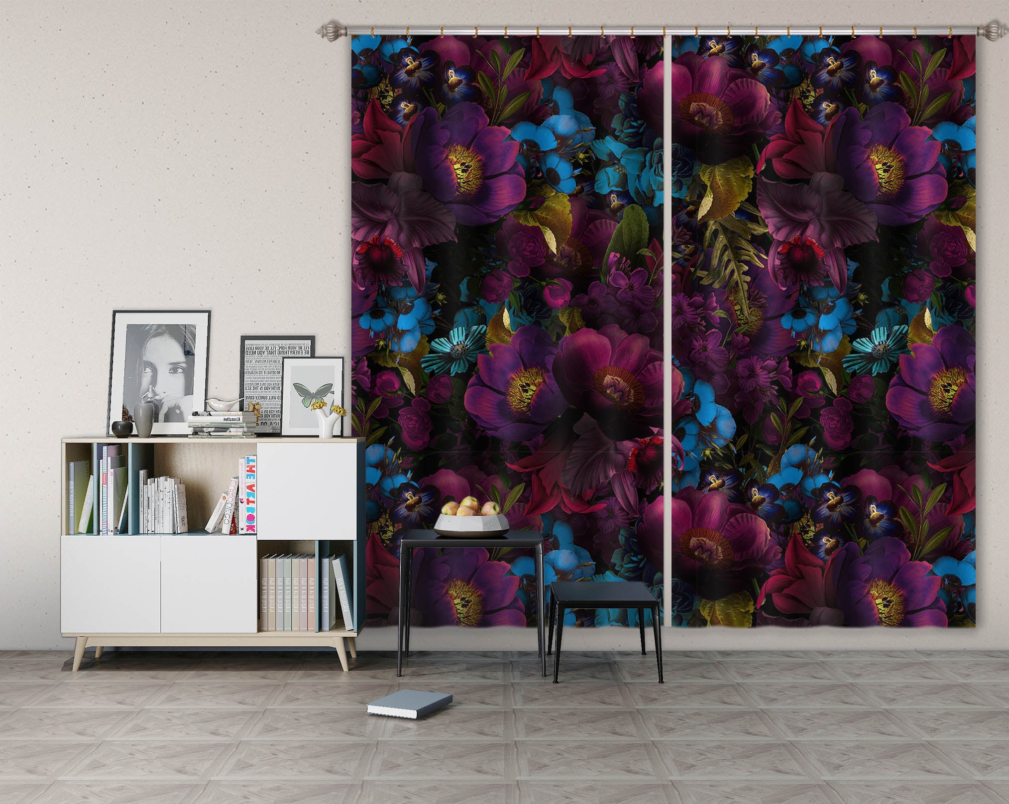 3D Color Night 105 Uta Naumann Curtain Curtains Drapes