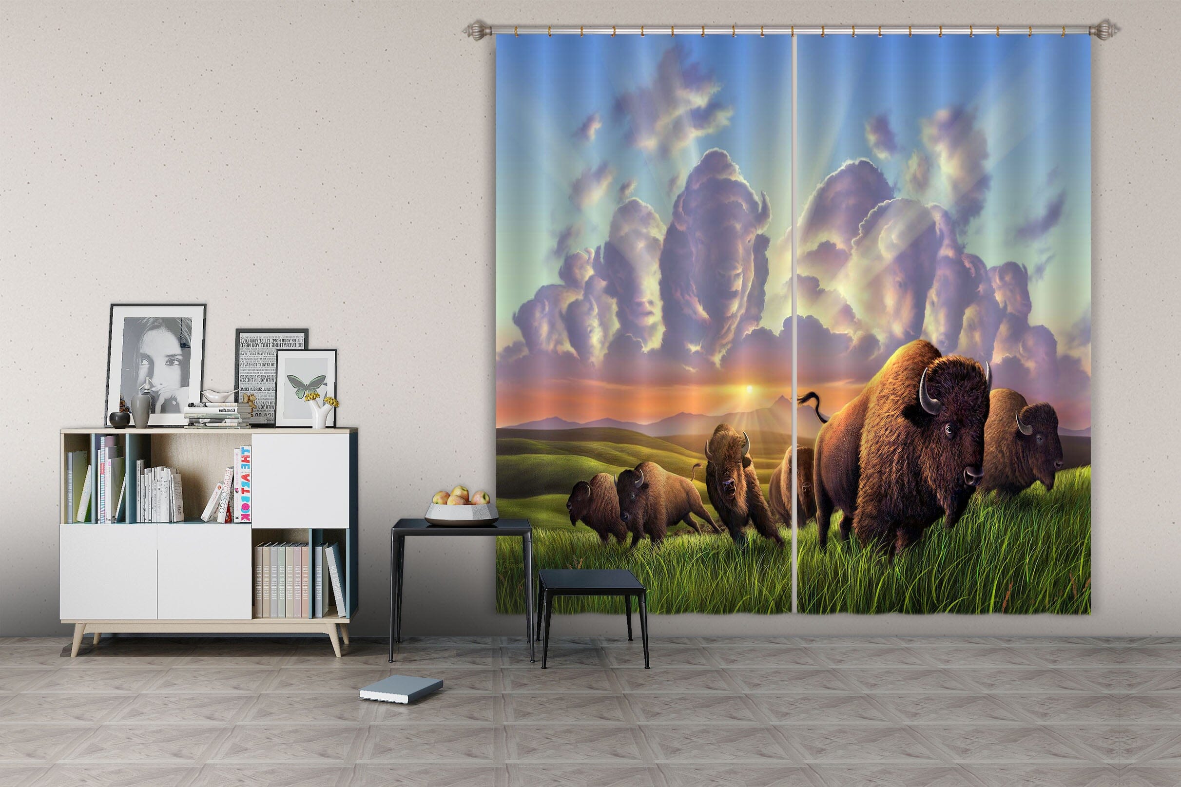 3D Stampede 047 Jerry LoFaro Curtain Curtains Drapes Curtains AJ Creativity Home 