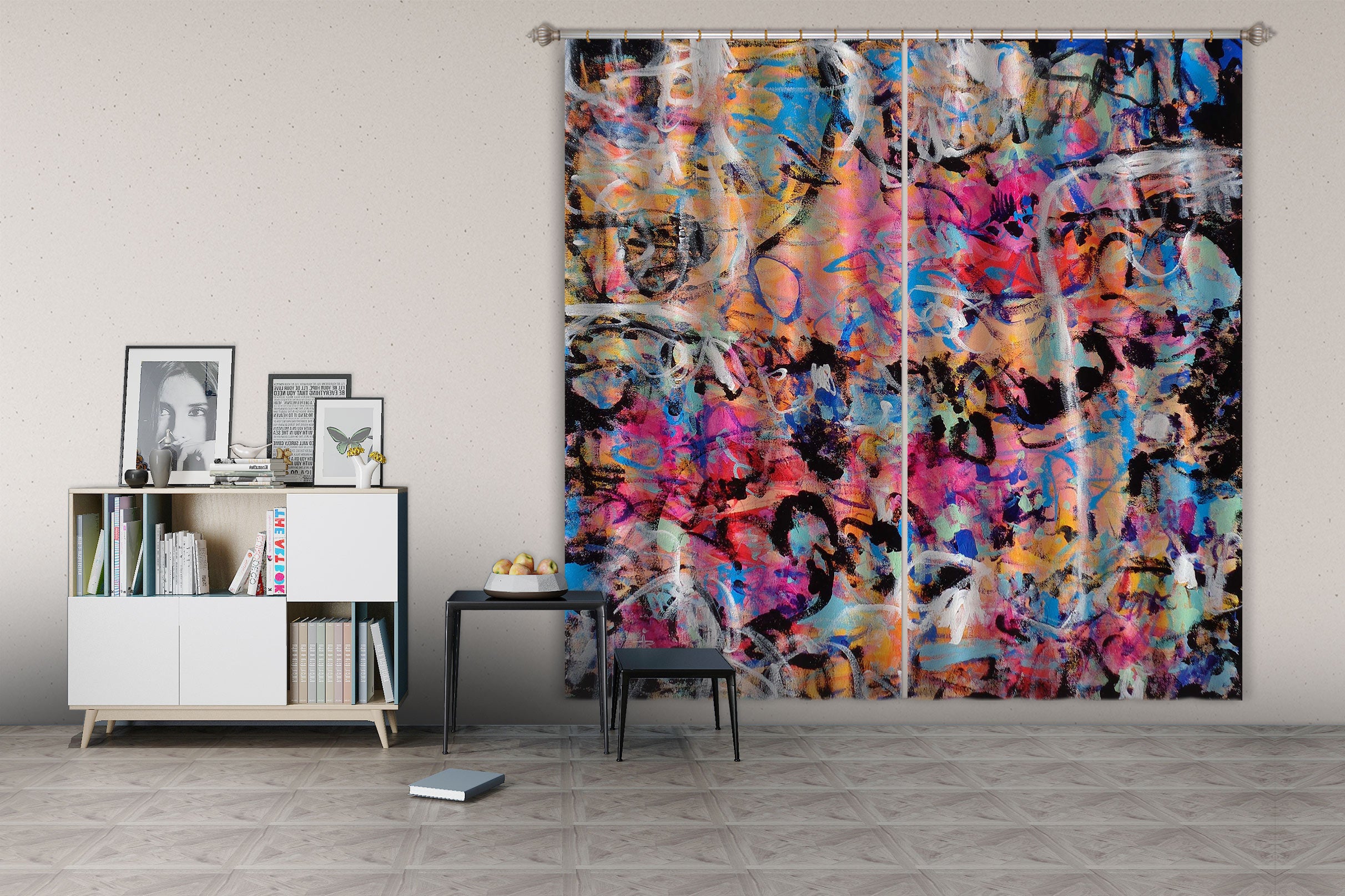 3D Painted Graffiti 2371 Misako Chida Curtain Curtains Drapes