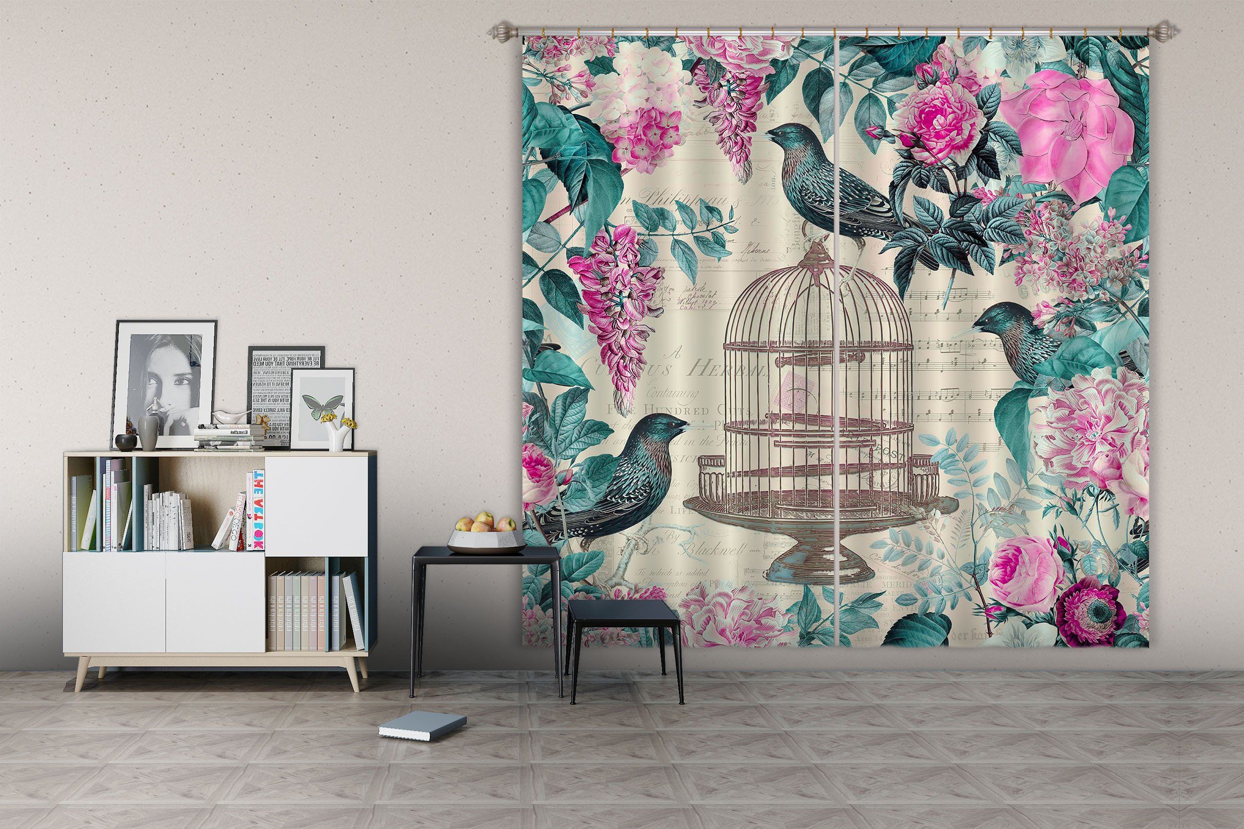 3D Birds Tweet 043 Andrea haase Curtain Curtains Drapes Curtains AJ Creativity Home 