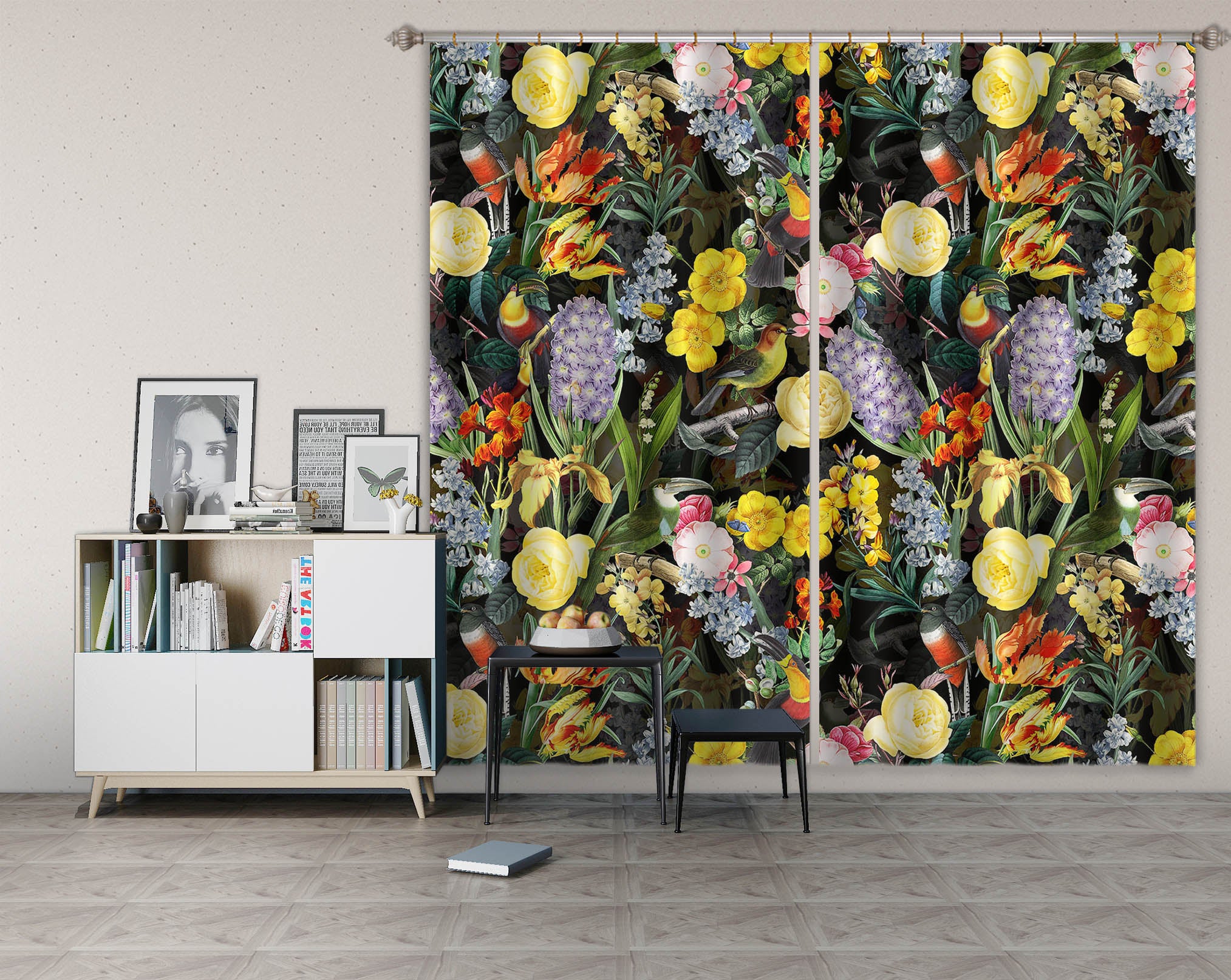 3D Colorful Garden 171 Uta Naumann Curtain Curtains Drapes