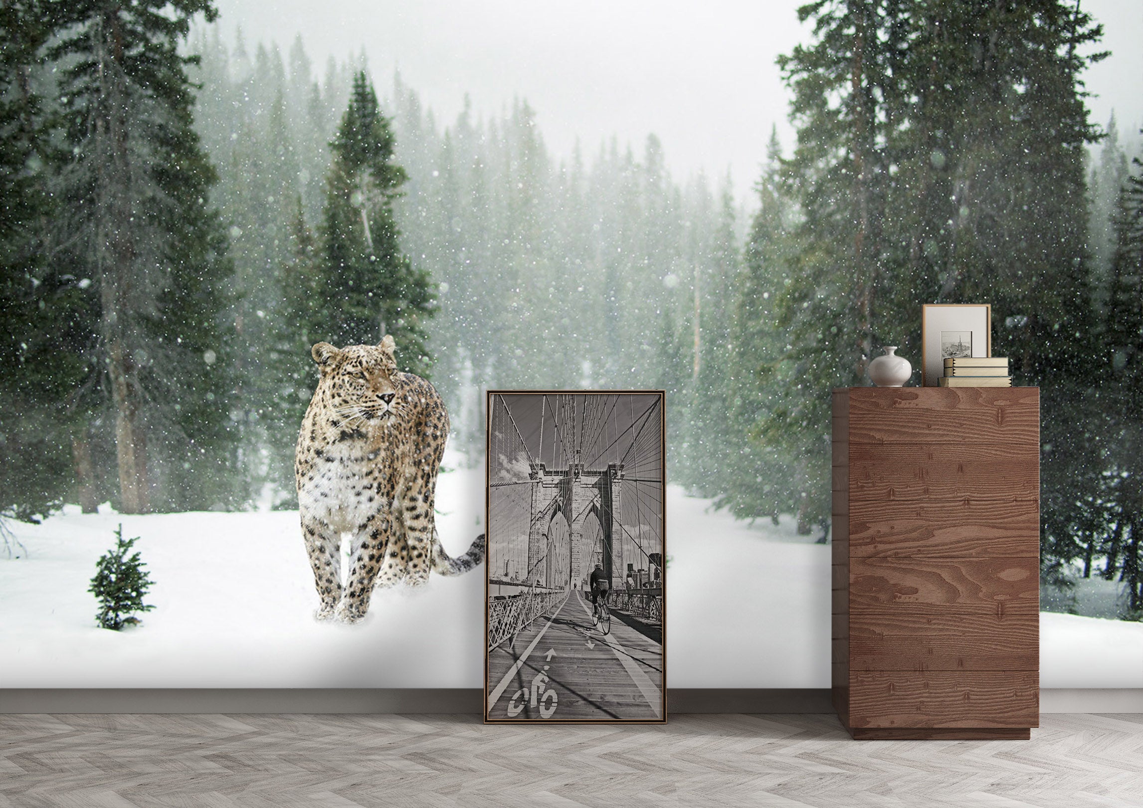 3D Snow Leopard 258 Wall Murals