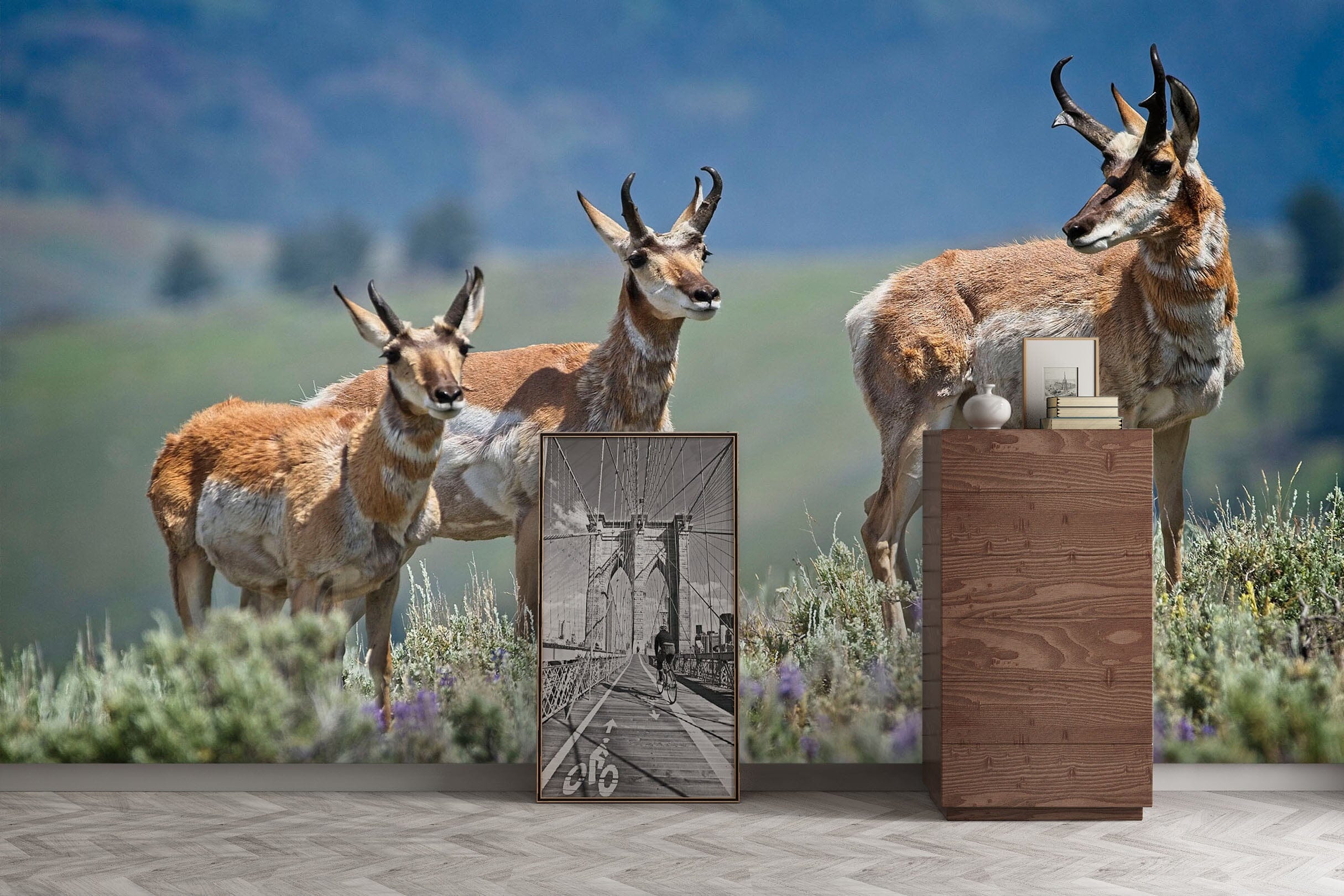 3D Pronghorn Antelope 101 Kathy Barefield Wall Mural Wall Murals Wallpaper AJ Wallpaper 2 